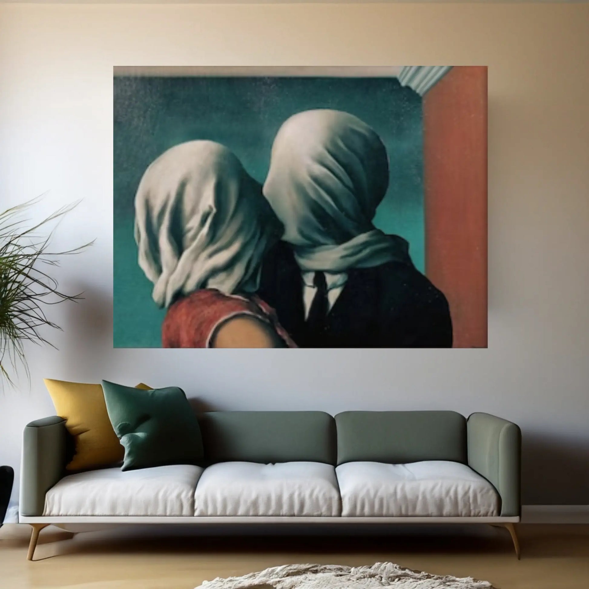 Rene Magritte Canvas Wall Art Poster, The Lovers Canvas, Rene Magritte the lovers Canvas, Rene Magritte Wall Art - Y Canvas