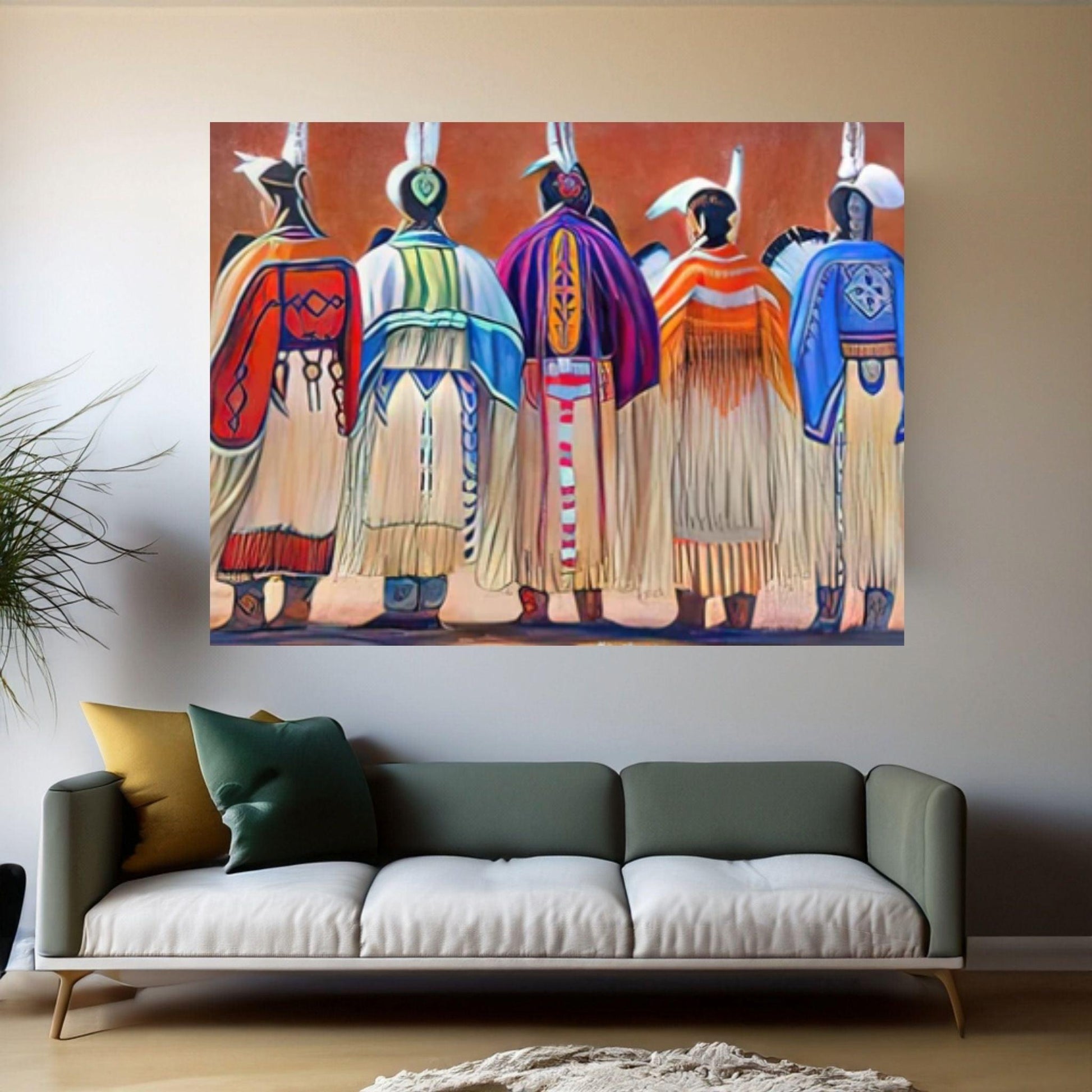 Native American Woman Framed Canvas, Native American Indian Wall Art, Native Americans Wall Decor, American Indigenous - Y Canvas