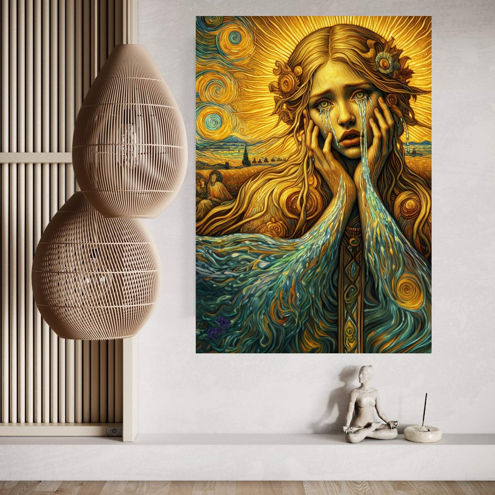 The Golden Tears Gustav Klimt Modern Abstract Reproduction Canvas Wall Art - Y Canvas