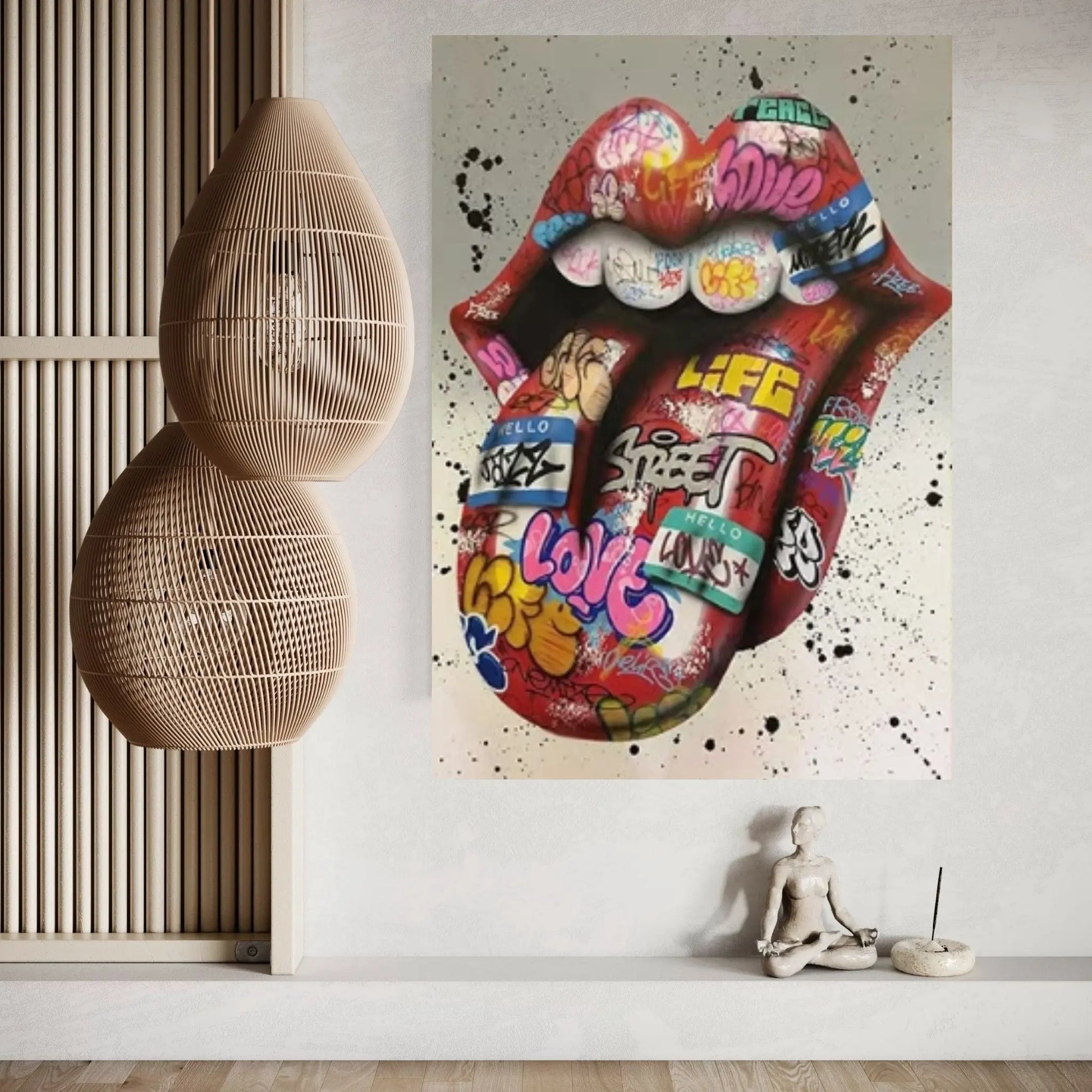 Street Graffiti Kissing Canvas Wall Art Print Painting Posters And Prints Abstract Picture Wall Art Banksy Wall Art - Y Canvas