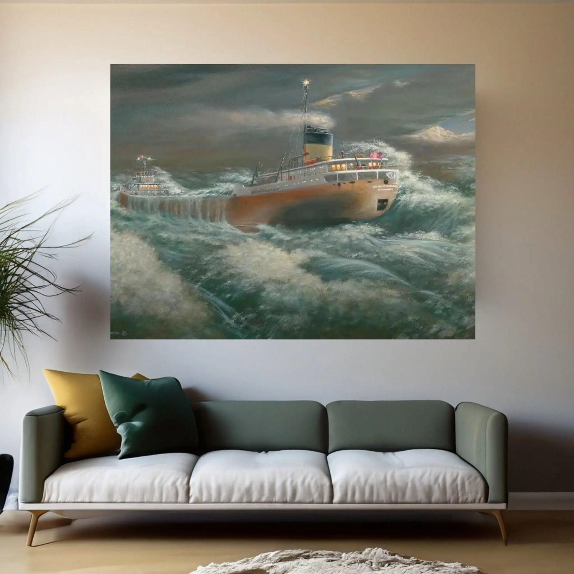 Edmund Fitzgerald Ship Canvas Wall Art - Y Canvas