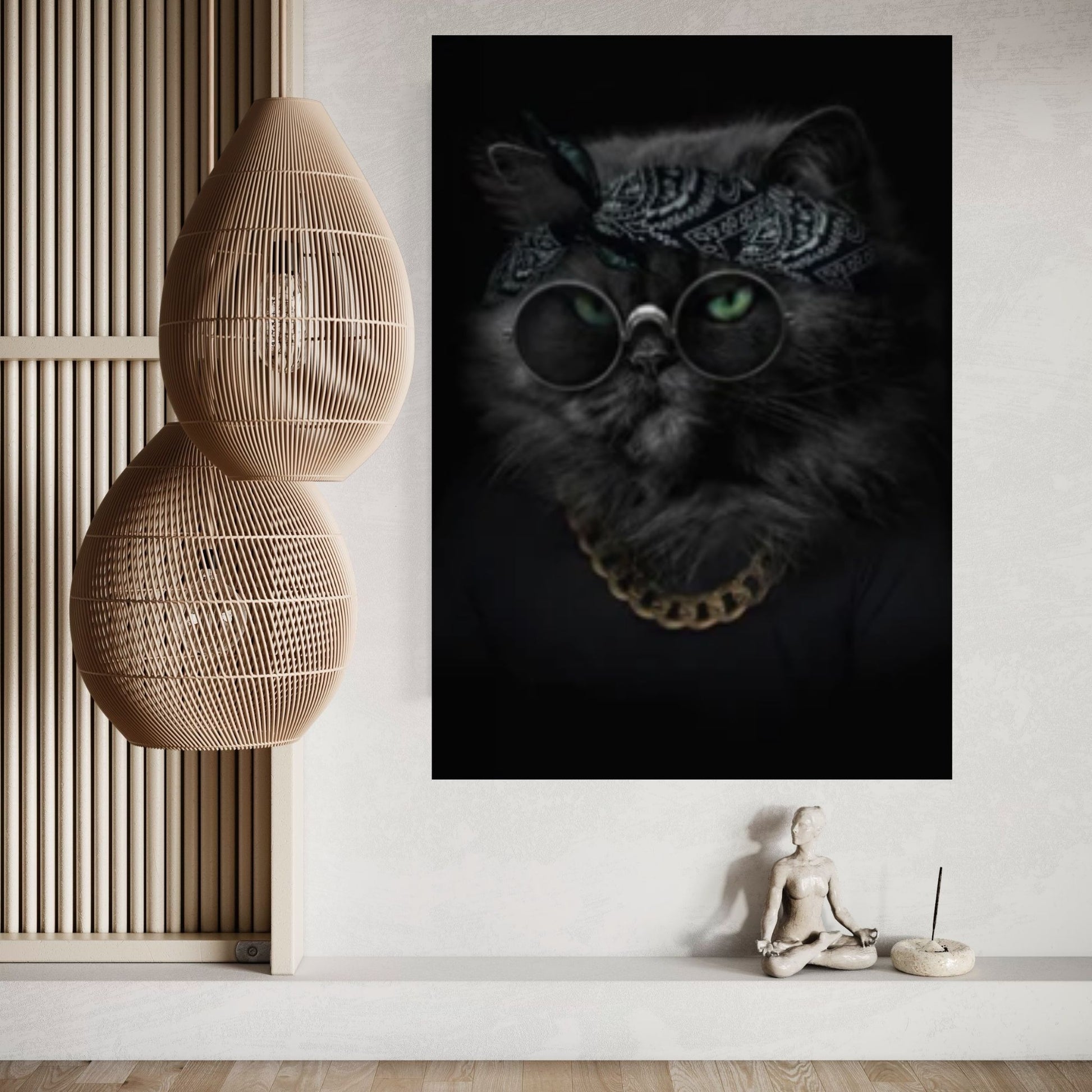 Boss Cat Wall Art, Cat Canvas, Modern Cat Canvas, Gangster Cat Canvas - Y Canvas