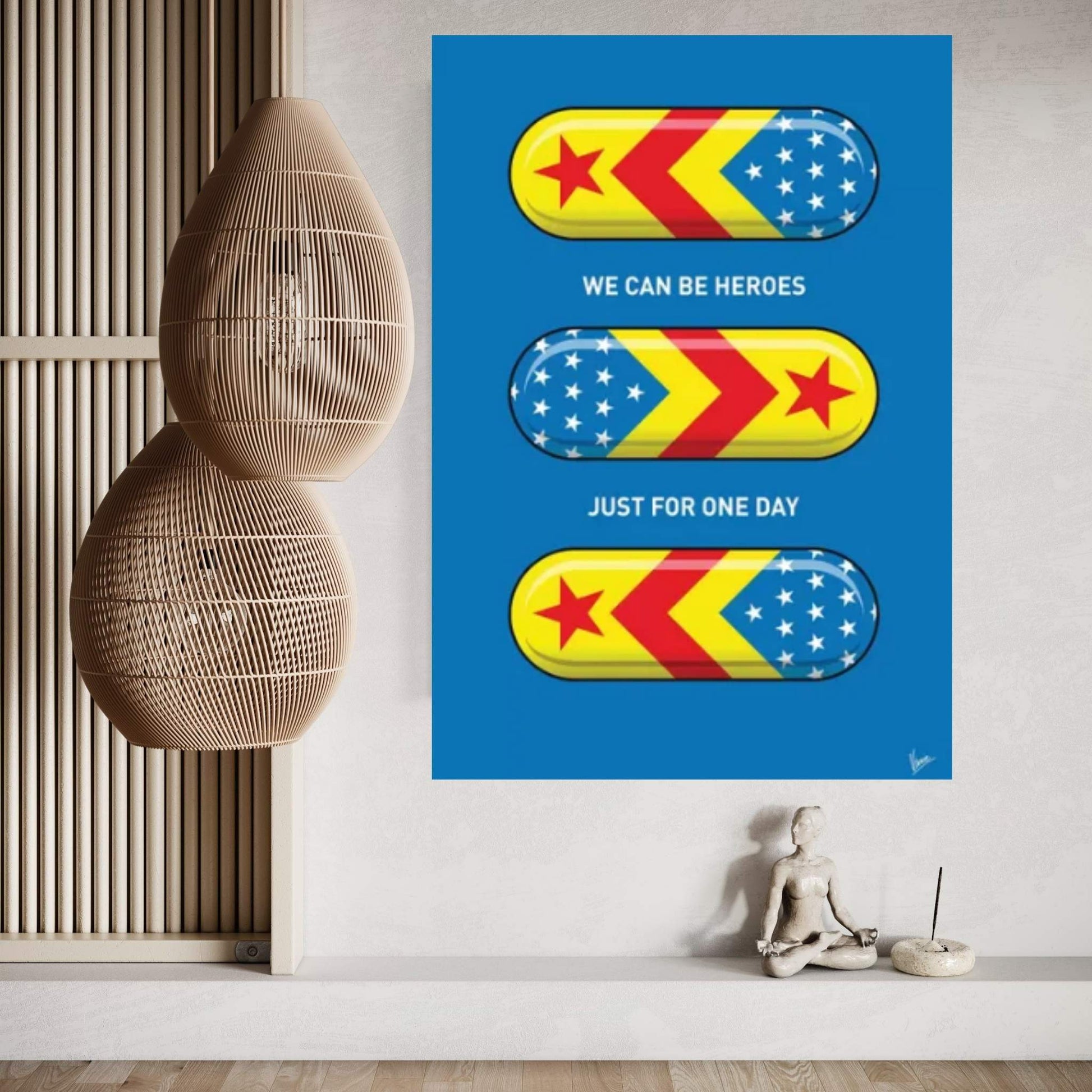 Superhero Pills Superwoman Canvas Wall Art - Y Canvas