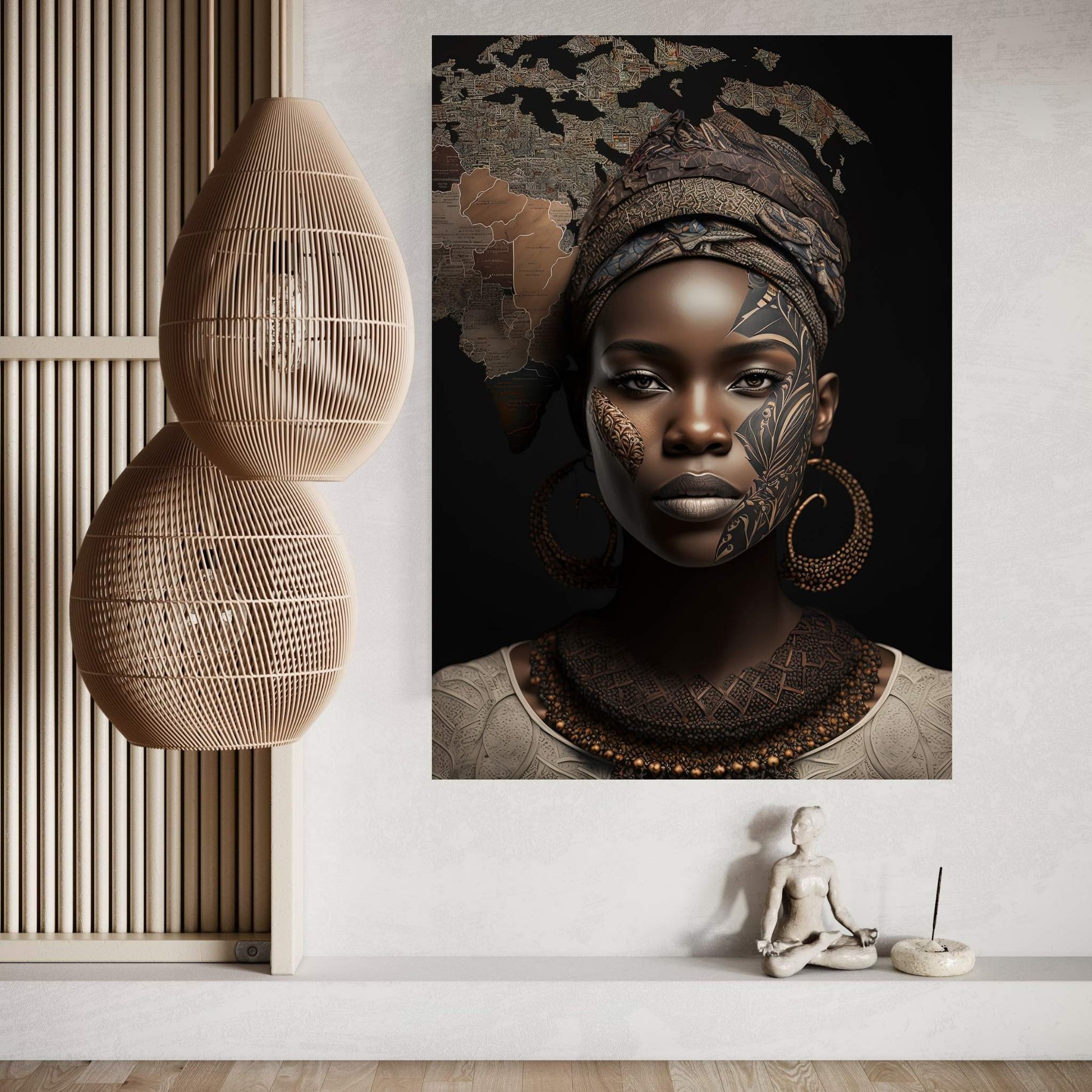 African Black Woman Canvas Wall Art Home Decor - Y Canvas