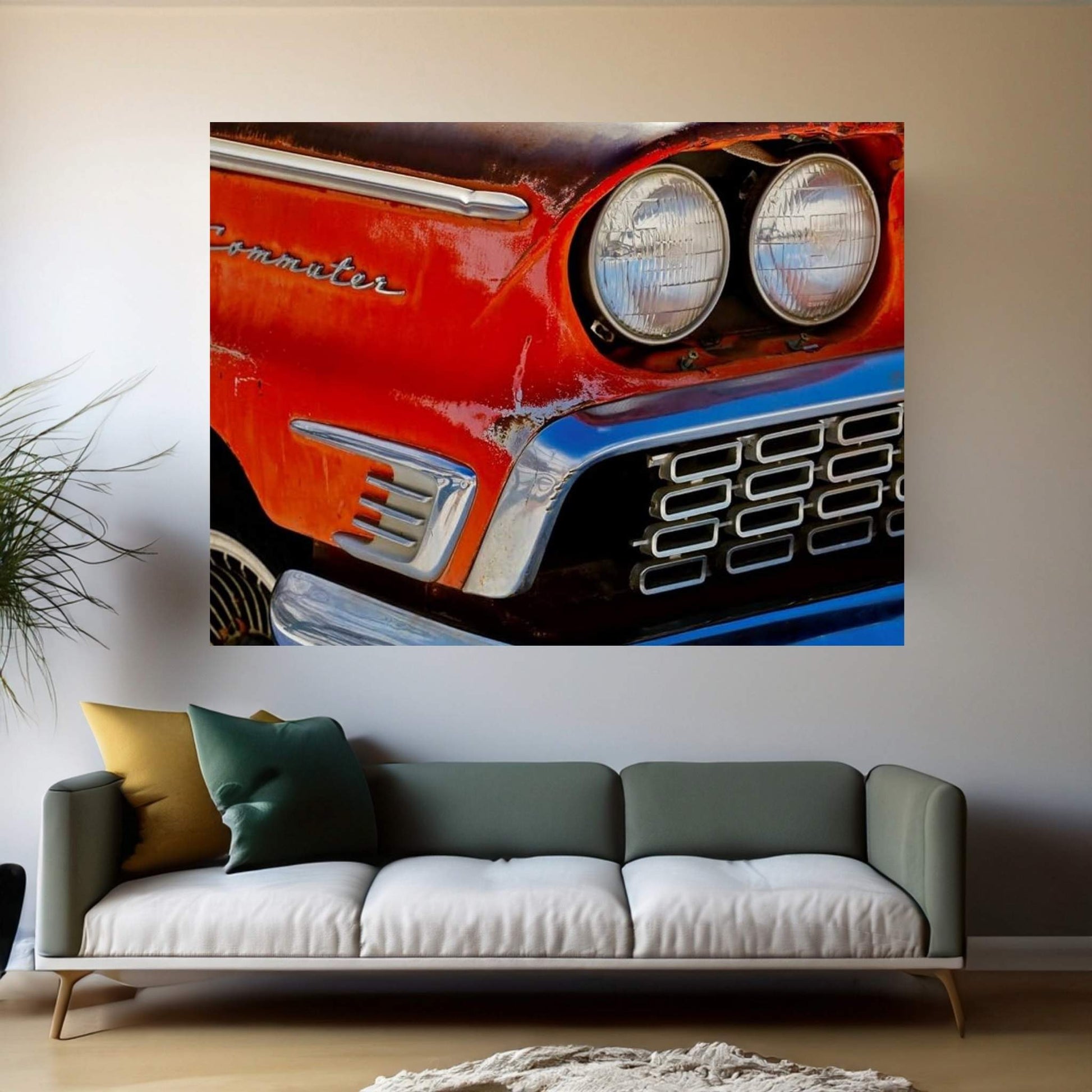 Vintage Commuter Headlight Canvas Wall Art - Y Canvas