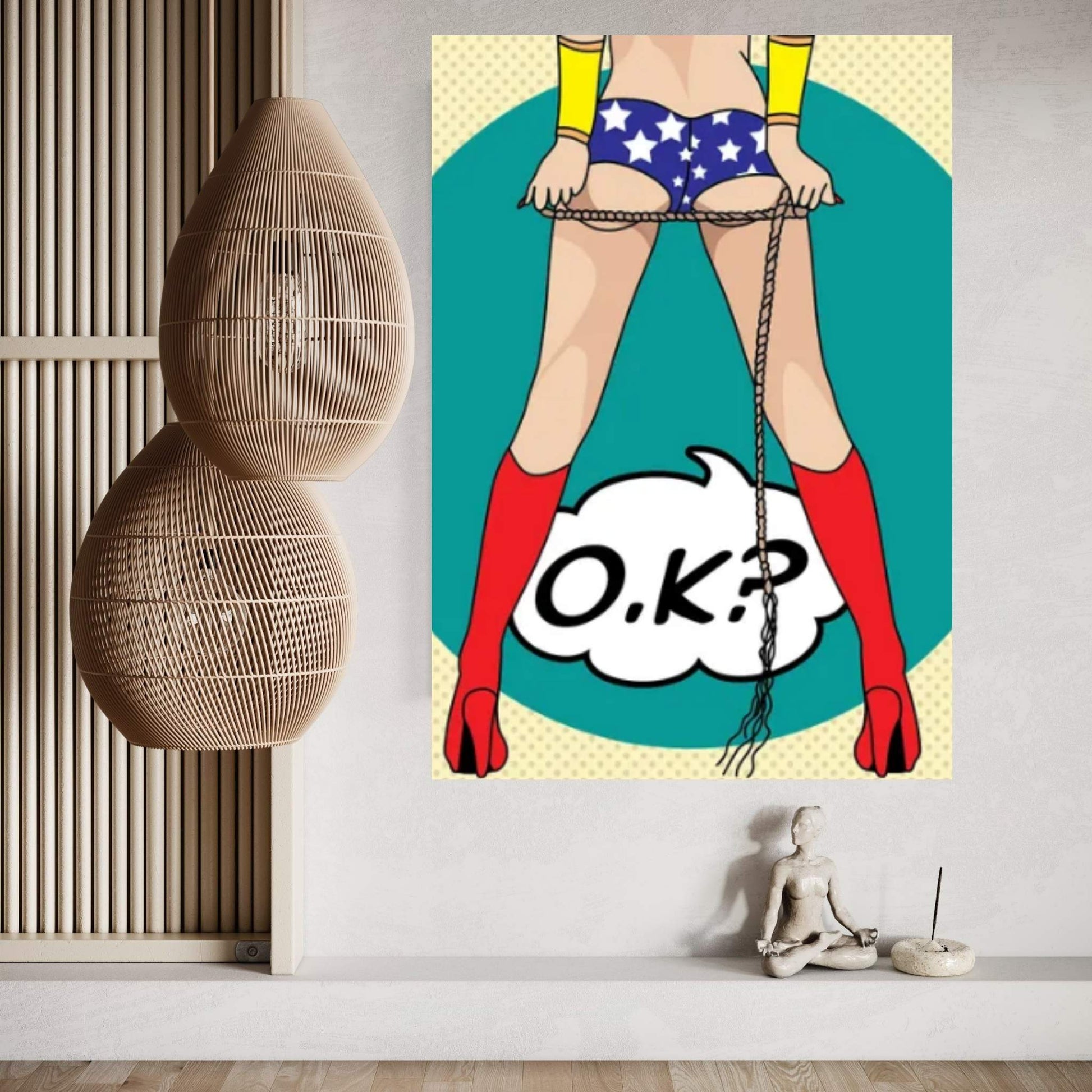 Wonder Woman Whip Canvas Wall Art - Y Canvas