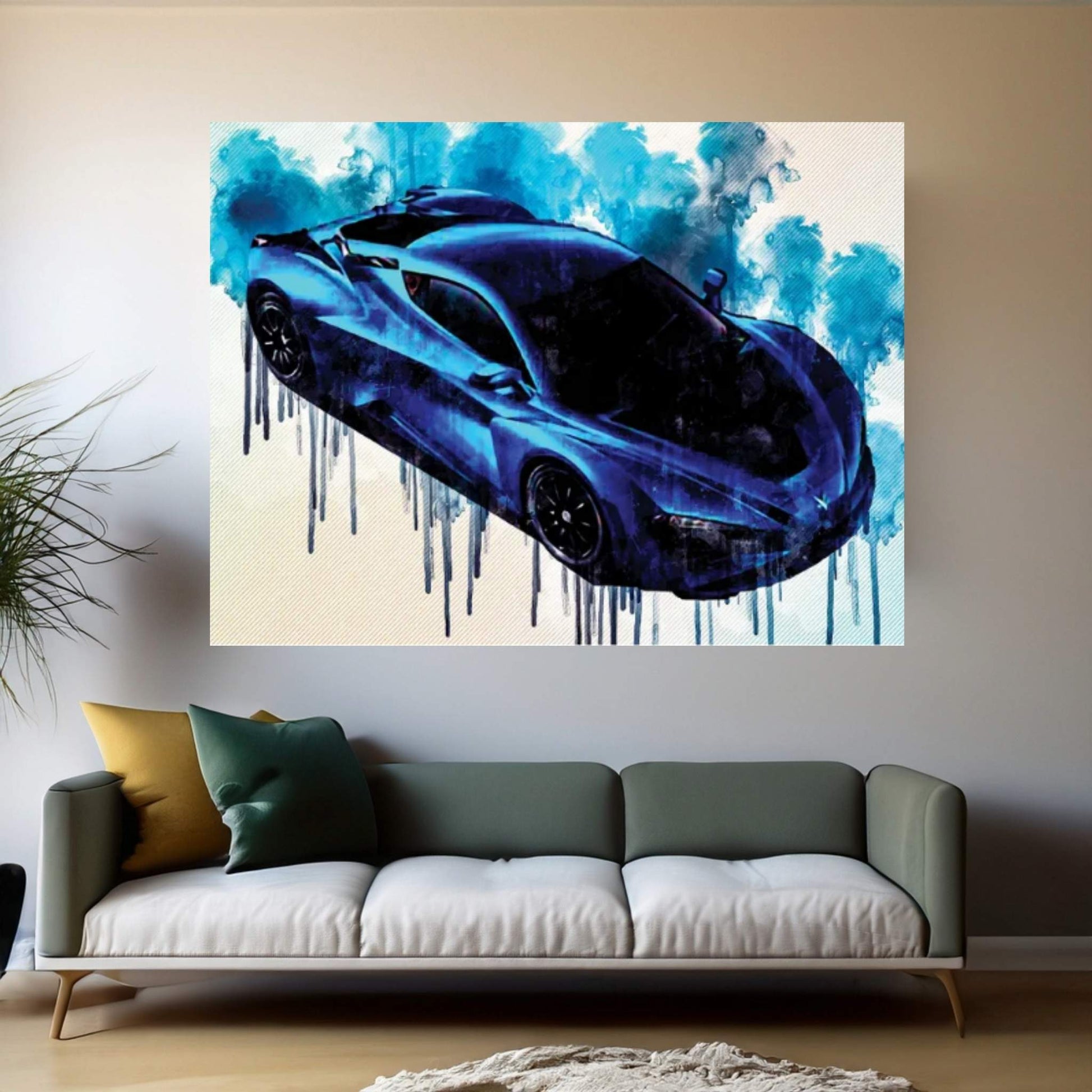 Arcfox-Gt Race Edition 2021 Hypercar Front View Blue Sports New Blue Supercar Canvas Wall Art - Y Canvas