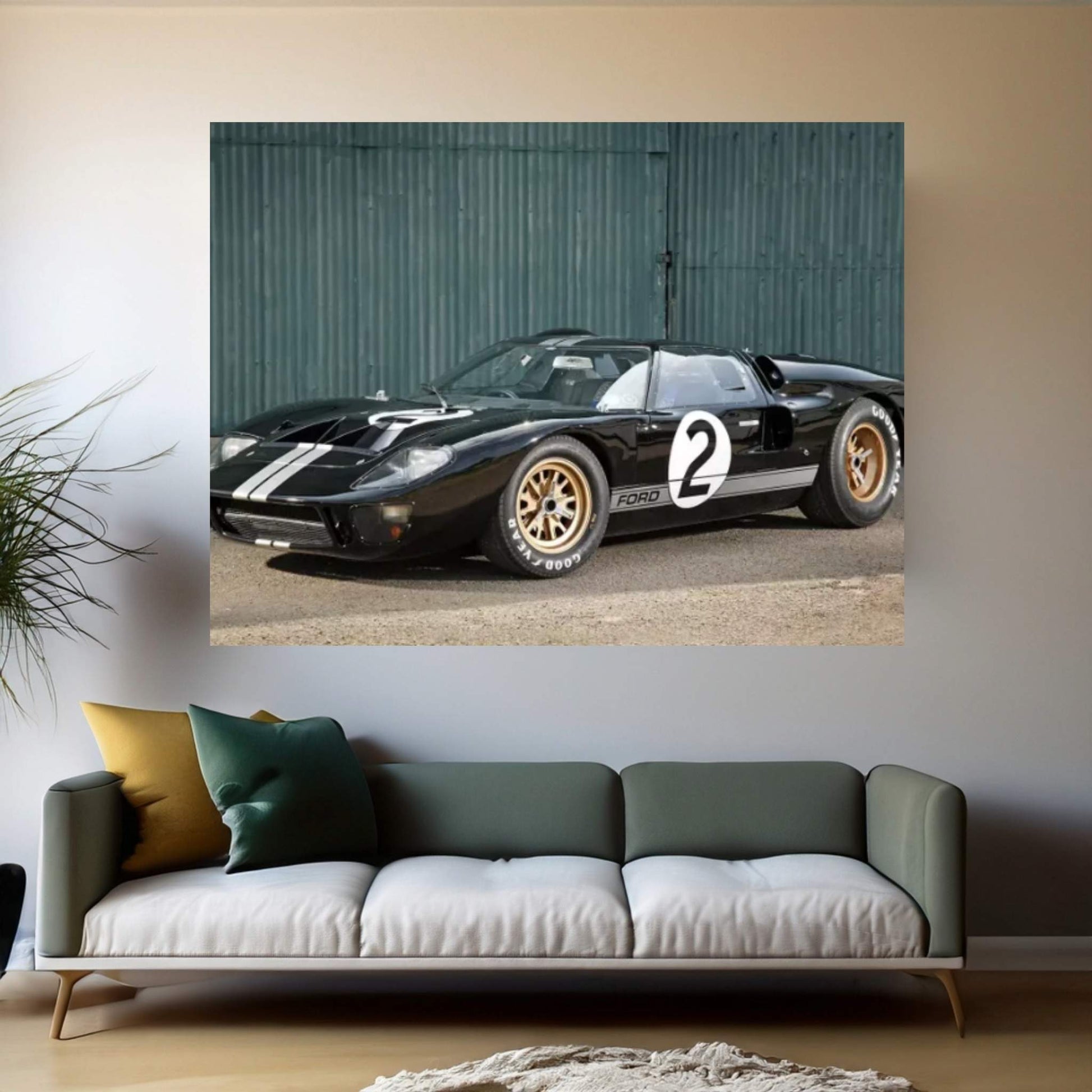 Ford Gt40 Le Mans Race Car, 1966 Canvas Wall Art - Y Canvas