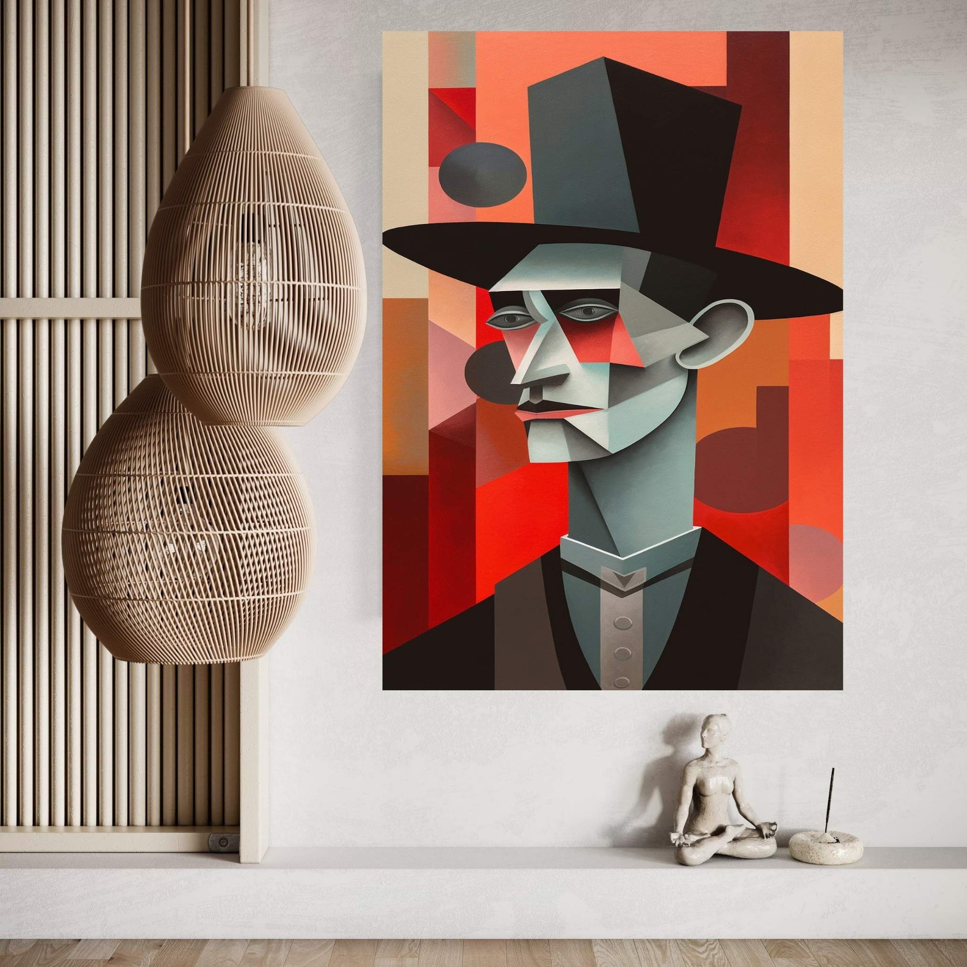 Picasso Style Gentleman Male Canvas Wall Art - Y Canvas