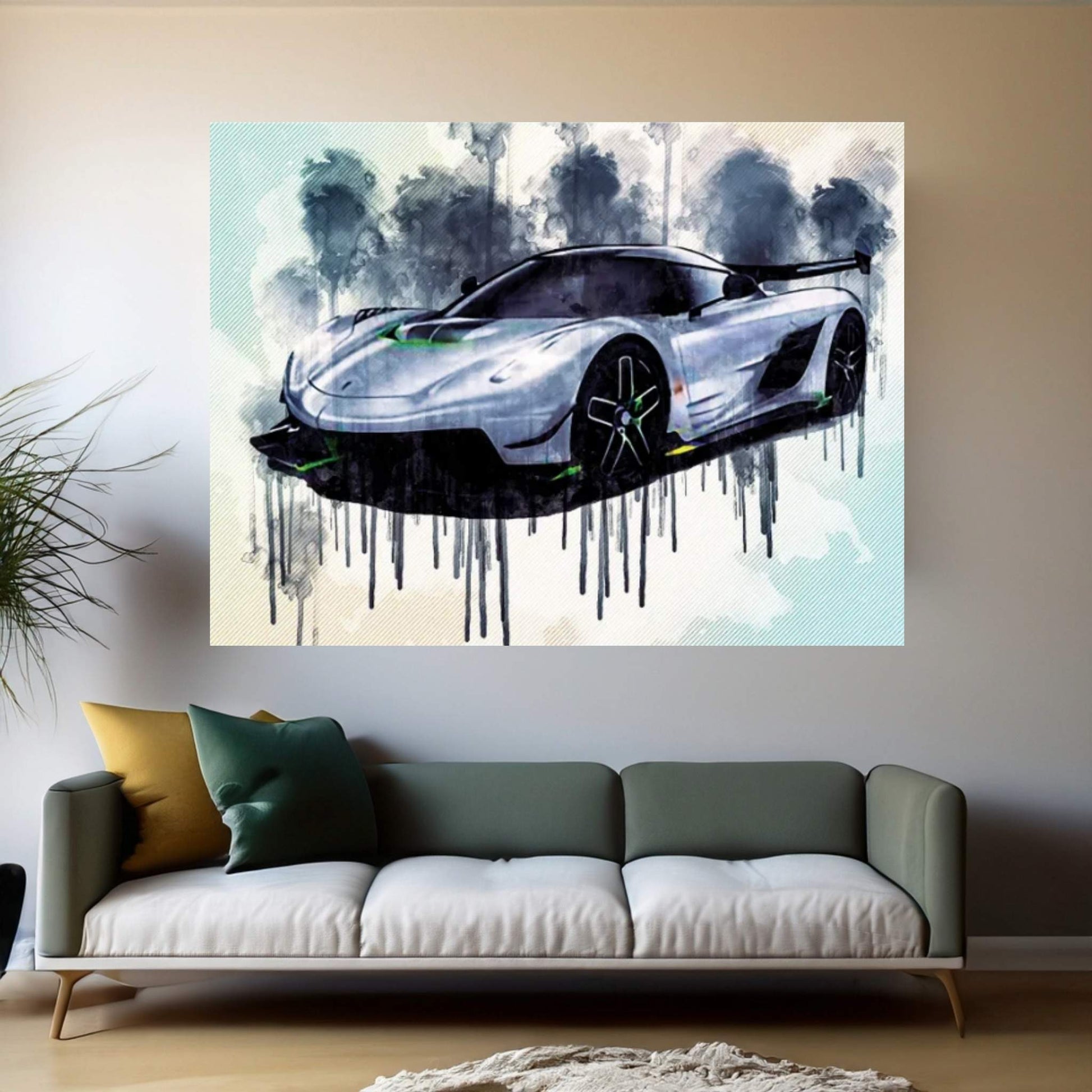 Koenigsegg Jesko 2020 Hypercar Front View New Luxury Supercar Canvas Wall Art - Y Canvas