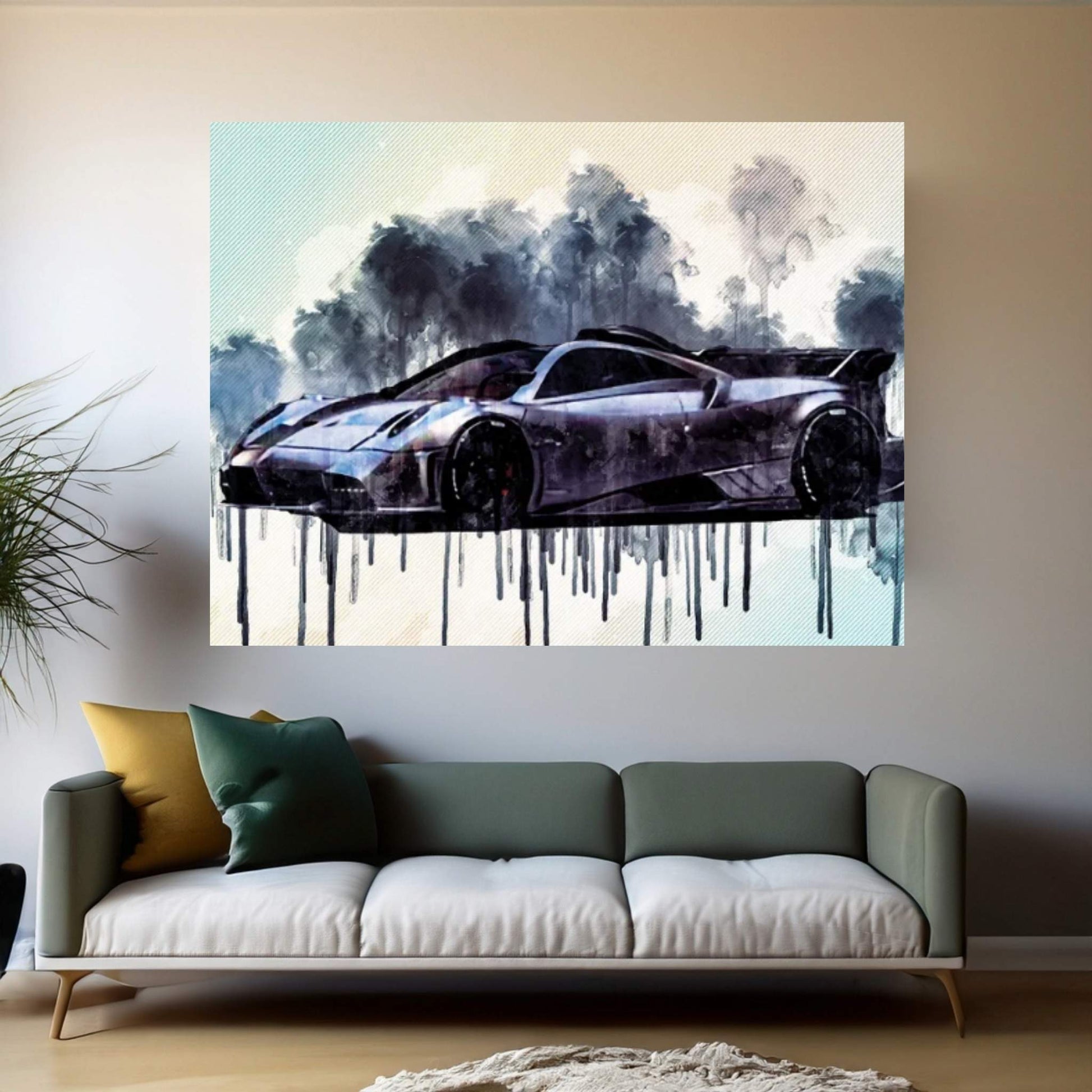 Pagani Imola 2021 Silver Hypercar Front View Exterior New Silver Imola Italian Sports Cars Canvas Wall Art - Y Canvas