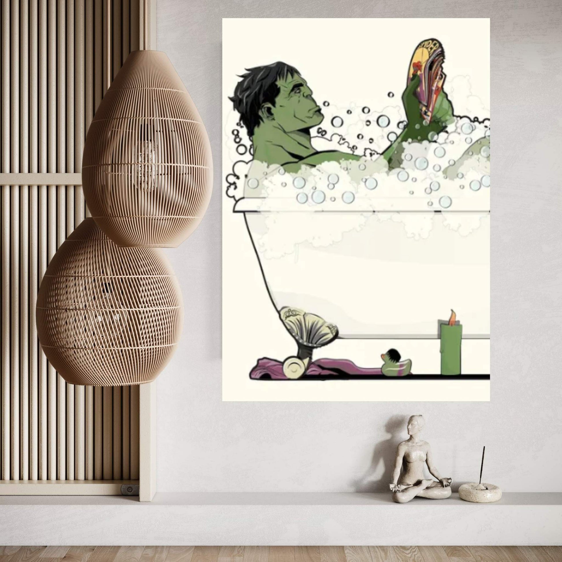 Hulk Bath 2020 Canvas Wall Art - Y Canvas