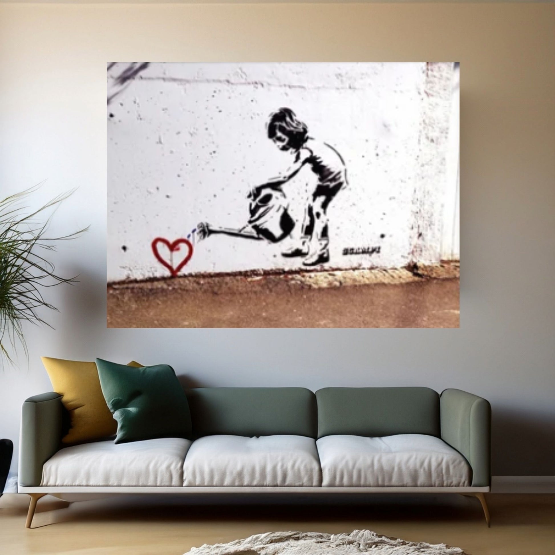 Banksy Street Art Canvas Wall Art / Banksy Planting Love Street Art Poster Canvas Y Canvas