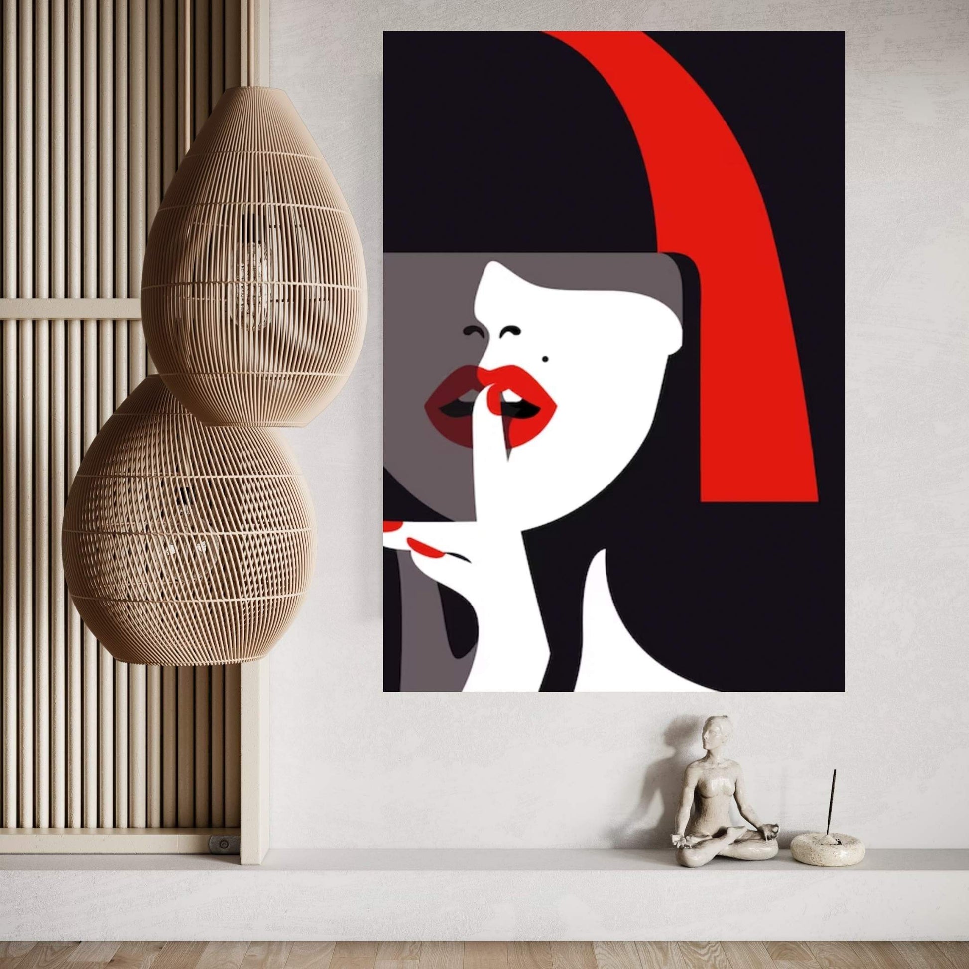 Picasso Style Red Haired Woman Canvas Wall Art - Y Canvas