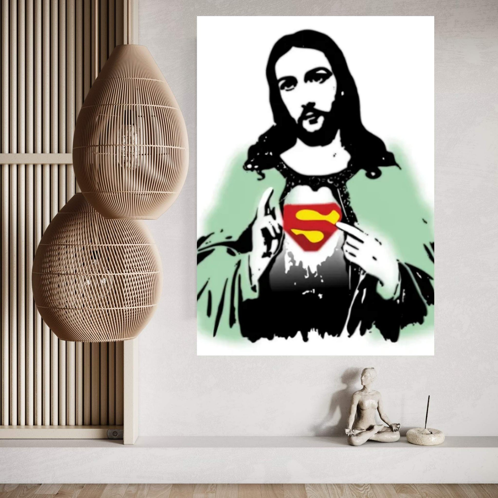 OMG - Jesus Christ Superman Canvas Wall Art - Y Canvas