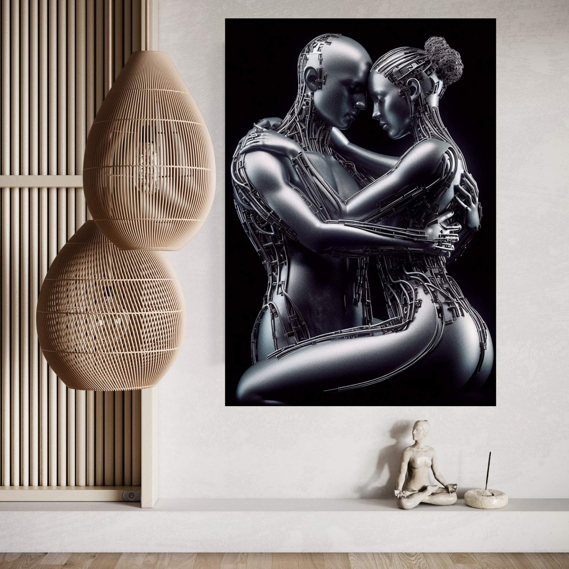 Metalic Love Couple Canvas Wall Art - Y Canvas