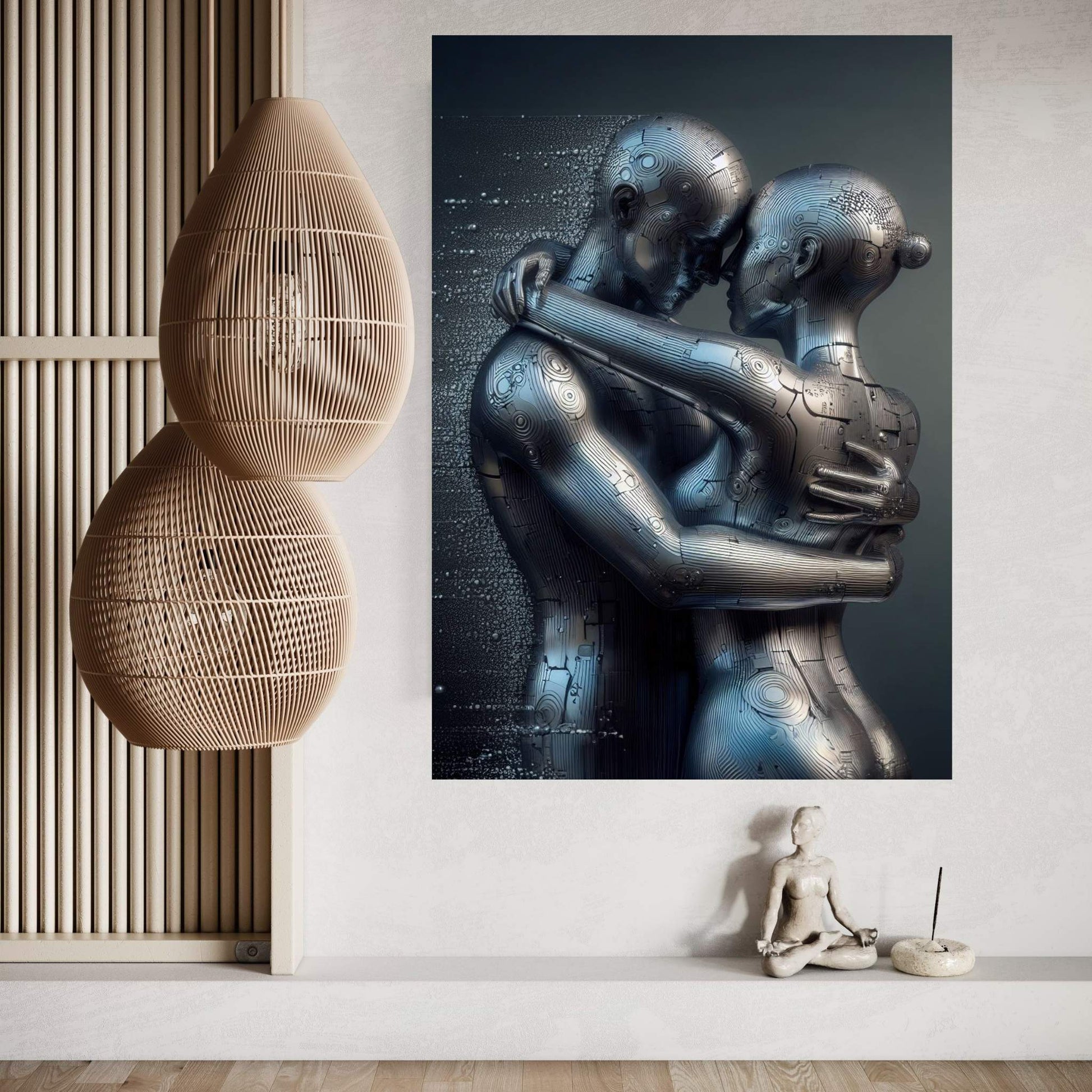 Metalic Love Couple Canvas Wall Art - Y Canvas