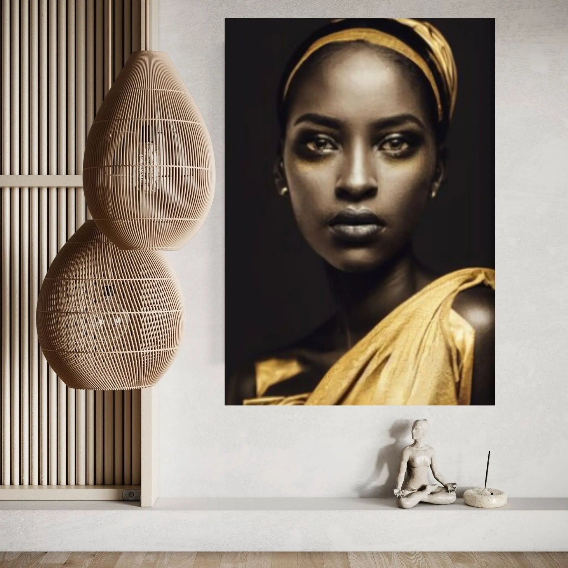 Gold African Woman, African Wall Art, Gold Print, Woman Wall Art, Gold Lip Woman Canvas, African Woman Canvas - Y Canvas