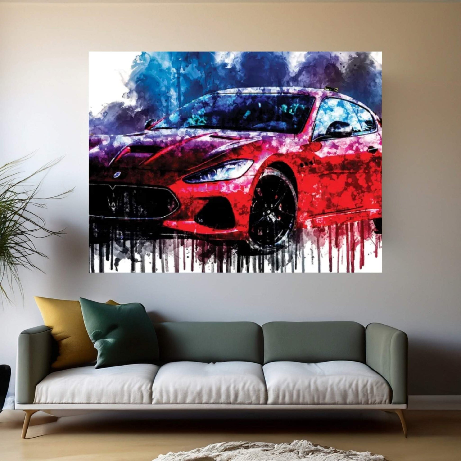 Car 2017 Maserati Granturismo MC Canvas Wall Art - Y Canvas