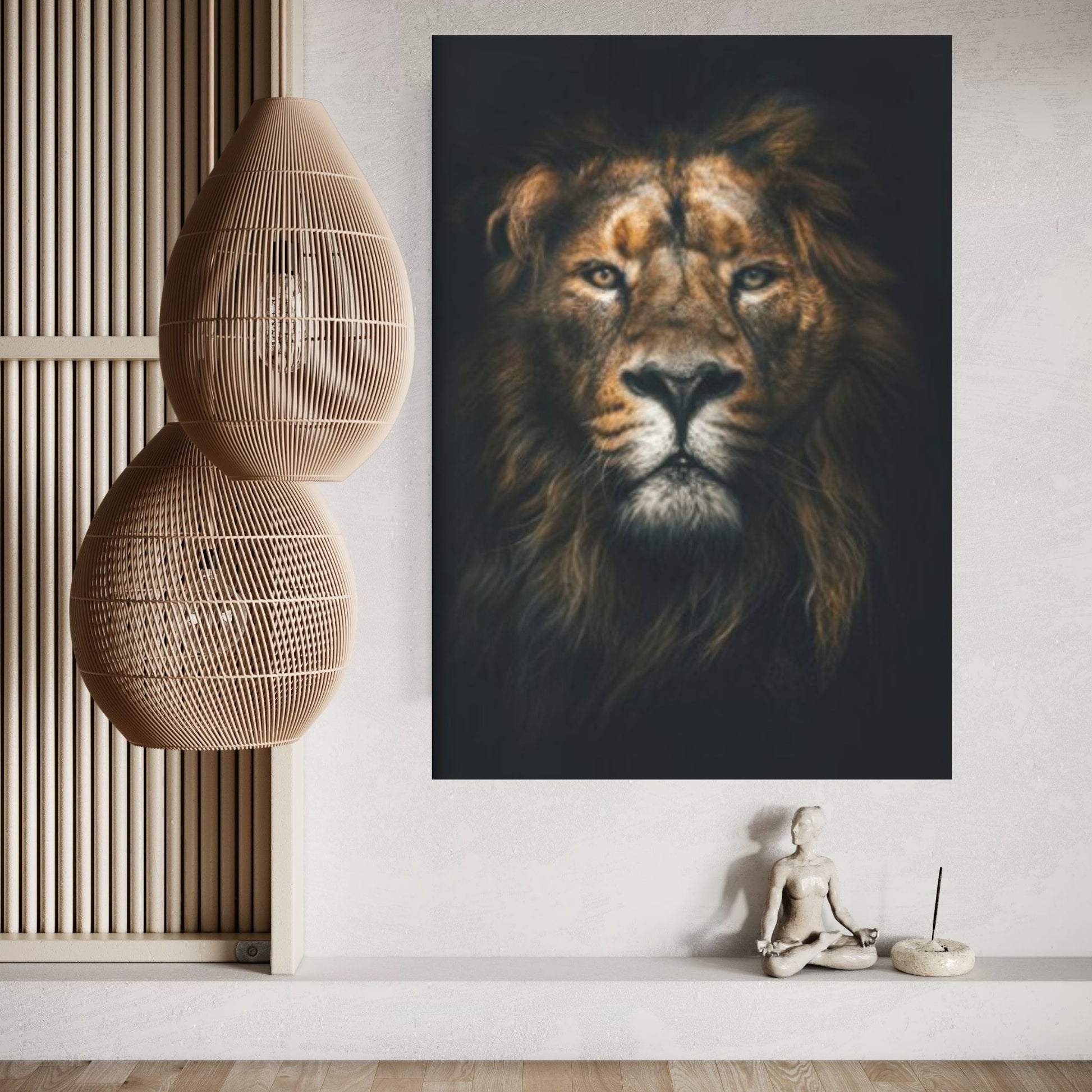 Animal Lion Canvas Wall Art, Creative Animal Modeling Wall Art - Y Canvas