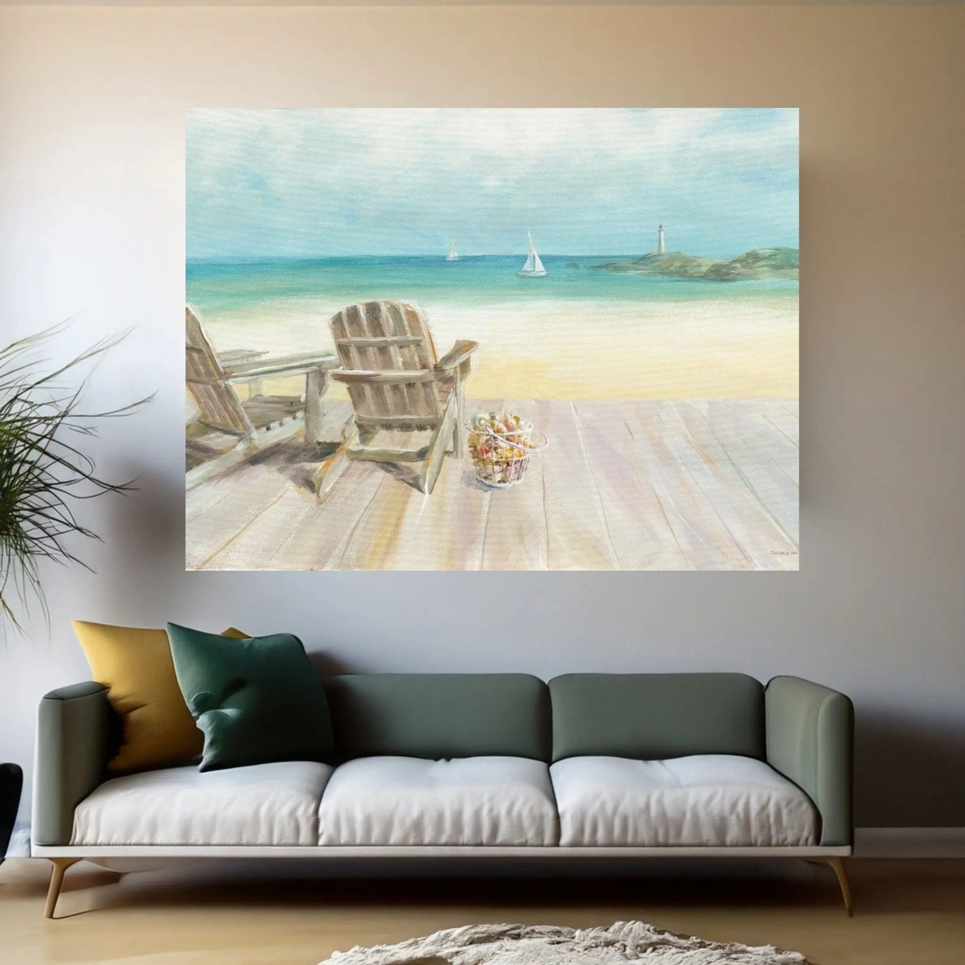 Seaside Morning No Window Canvas Wall Art - Y Canvas