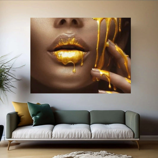 African Art Wall Canvas Decor, Gold Wall Art, African Woman Wall Art - Y Canvas