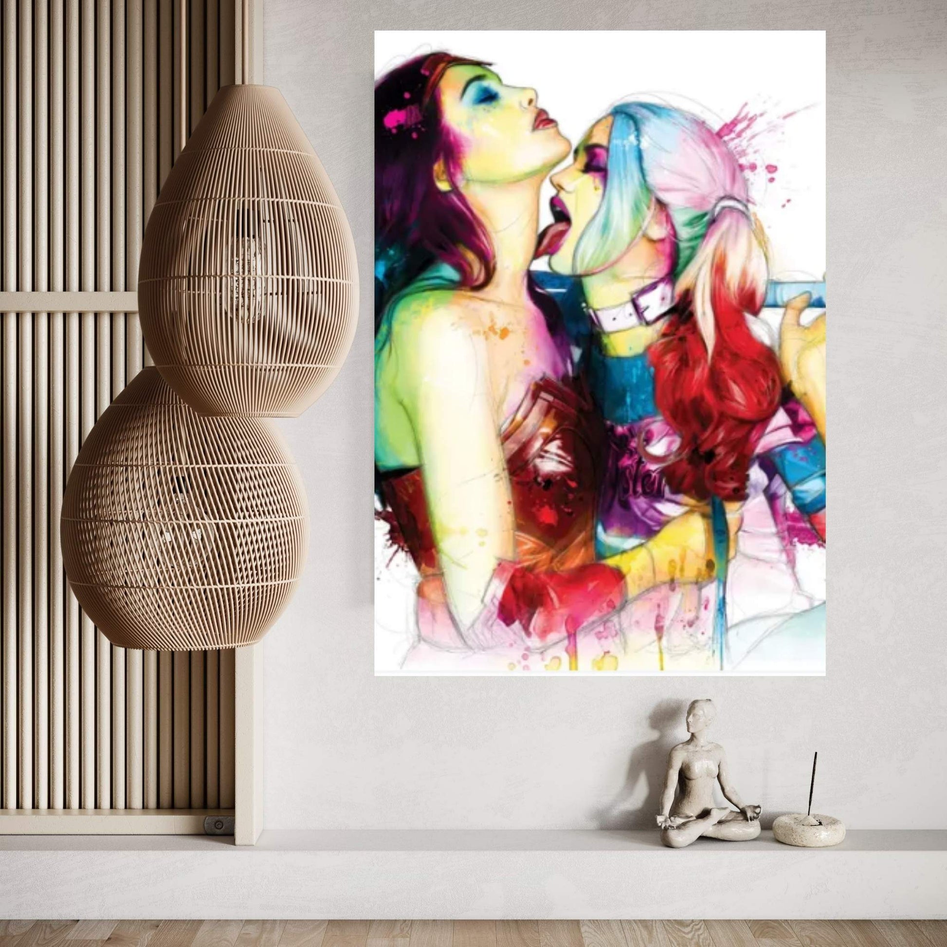 Wonder Woman Harley Quinn Canvas Wall Art - Y Canvas