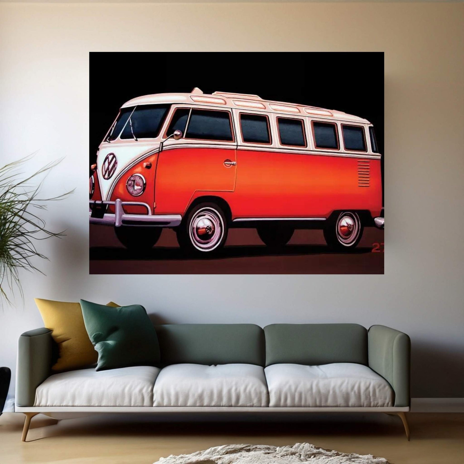 Volkswagen T1 Samba 1951 Canvas Wall Art - Y Canvas