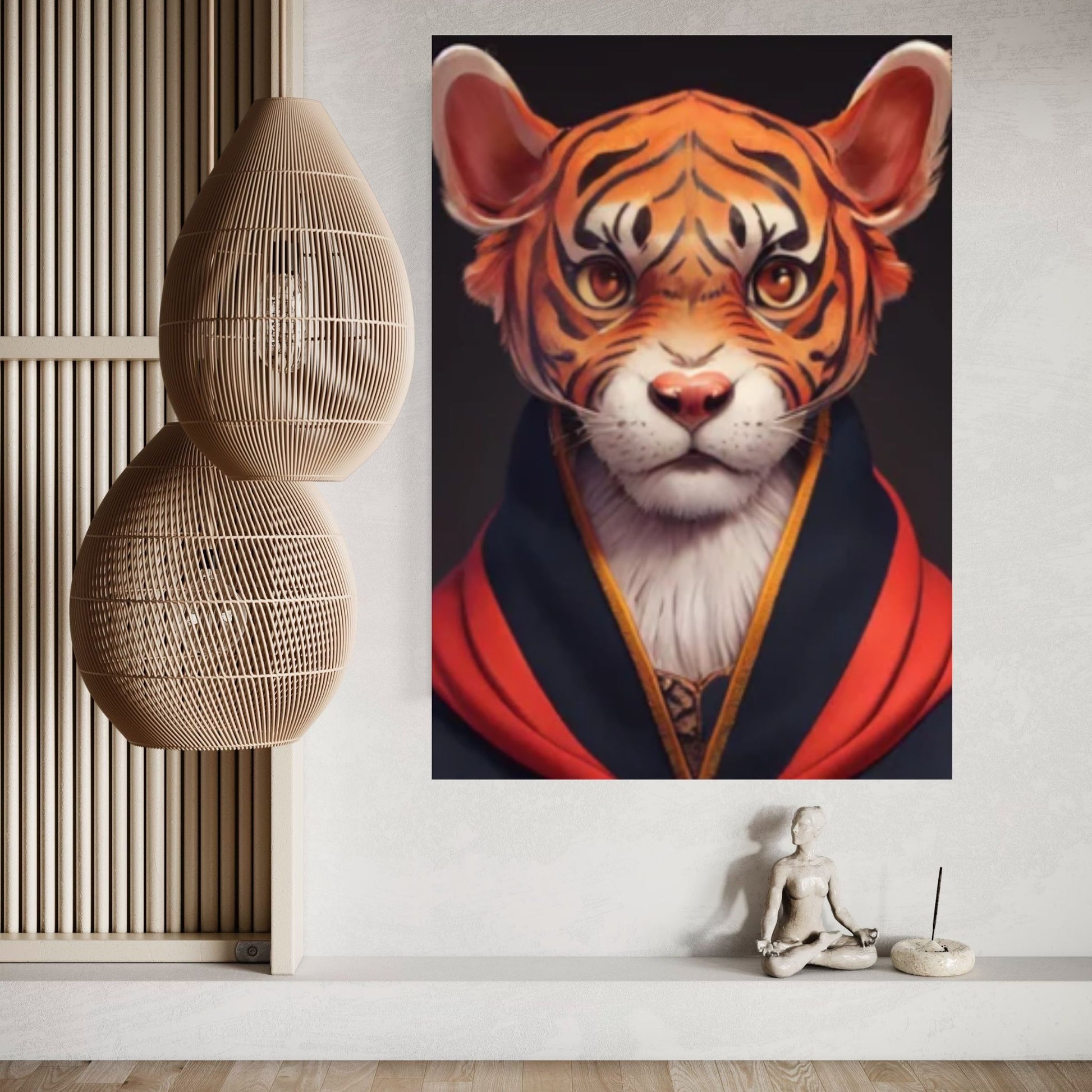 Abstract Anime Animal Tiger Leopar Wall Art, Creative Animal Modeling Wall Art - Y Canvas