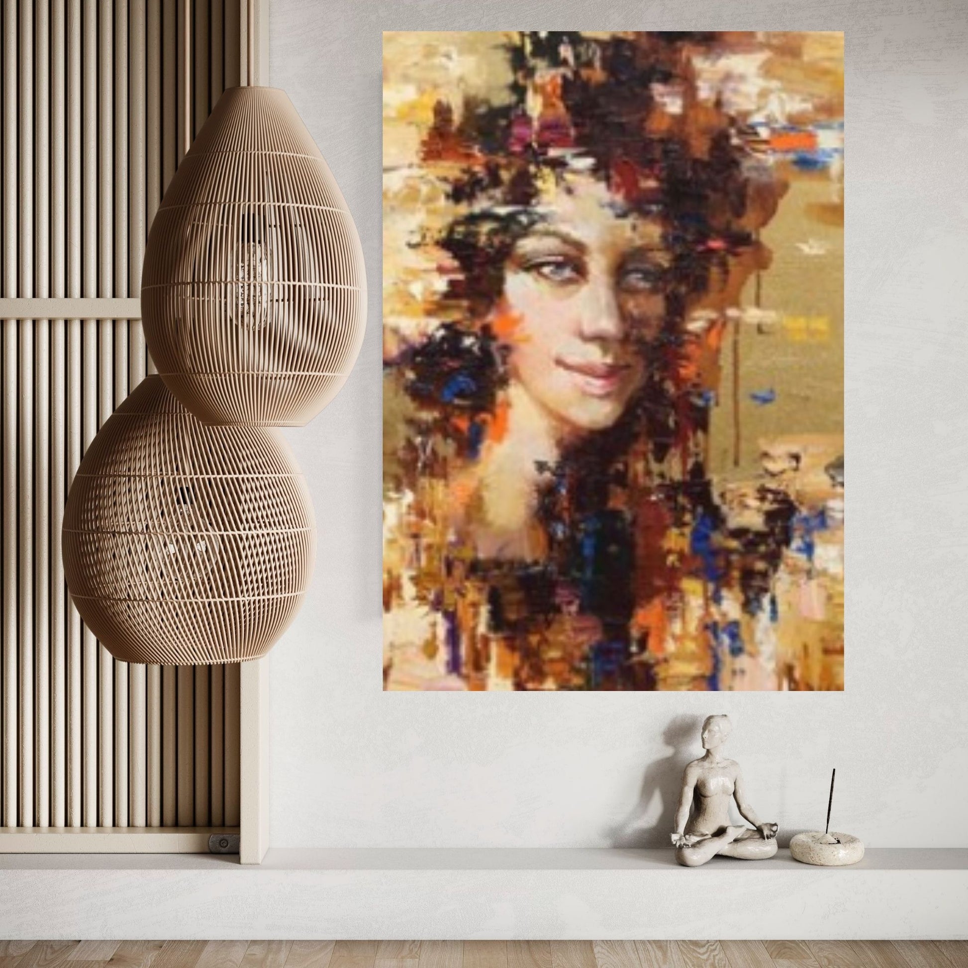 Woman Portrait, Colorful Wall Art,Woman Makeup Wall Art, Abstract Canvas Art - Y Canvas