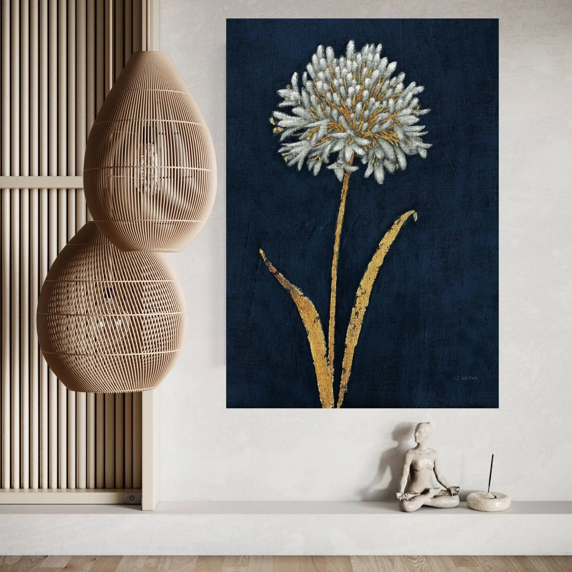 Shimmering Summer I Indigo Crop Canvas Wall Art - Y Canvas