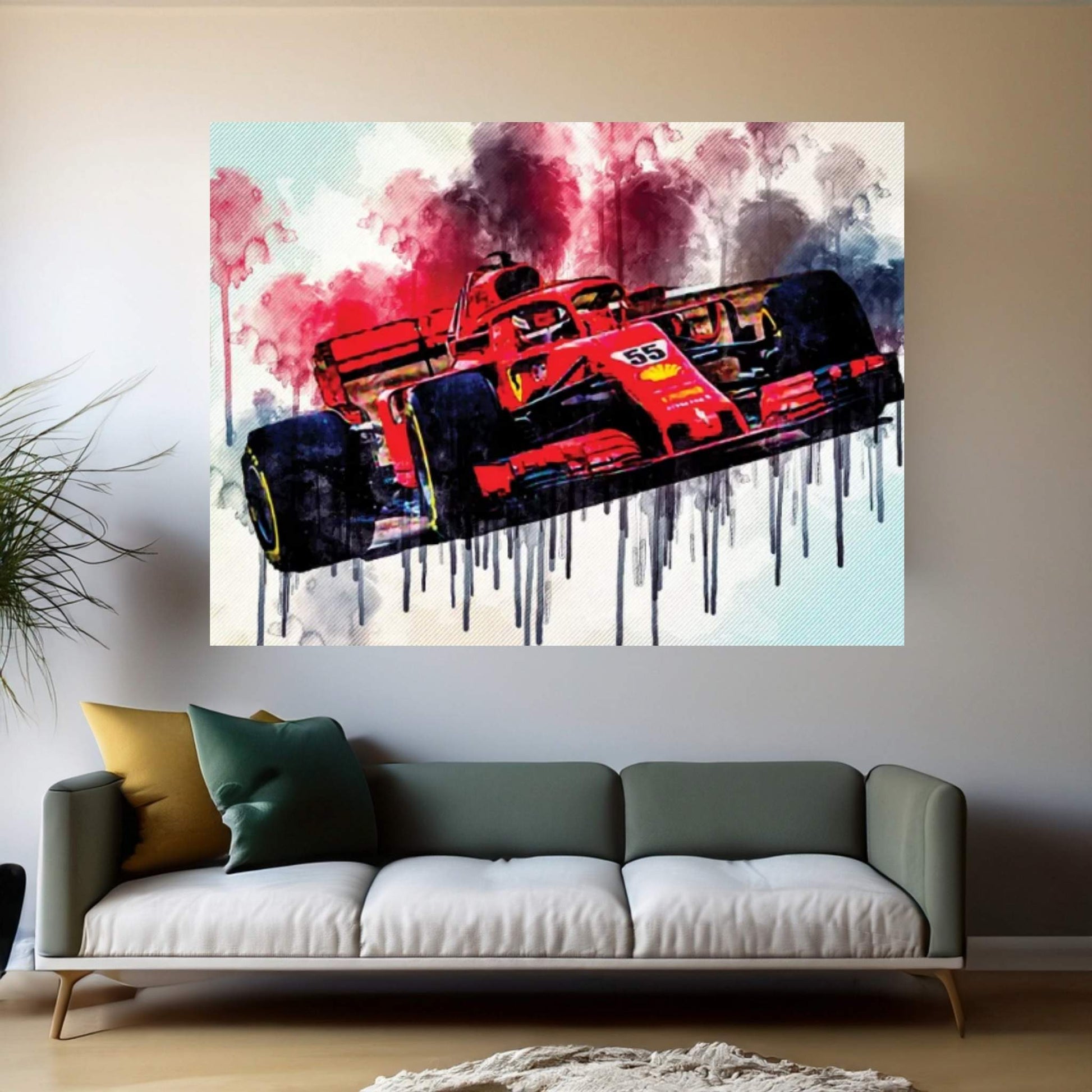 Ferrari Sf21 Carlos Sainz 2021 F1 Cars Formula 1 Ferrari Canvas Wall Art - Y Canvas