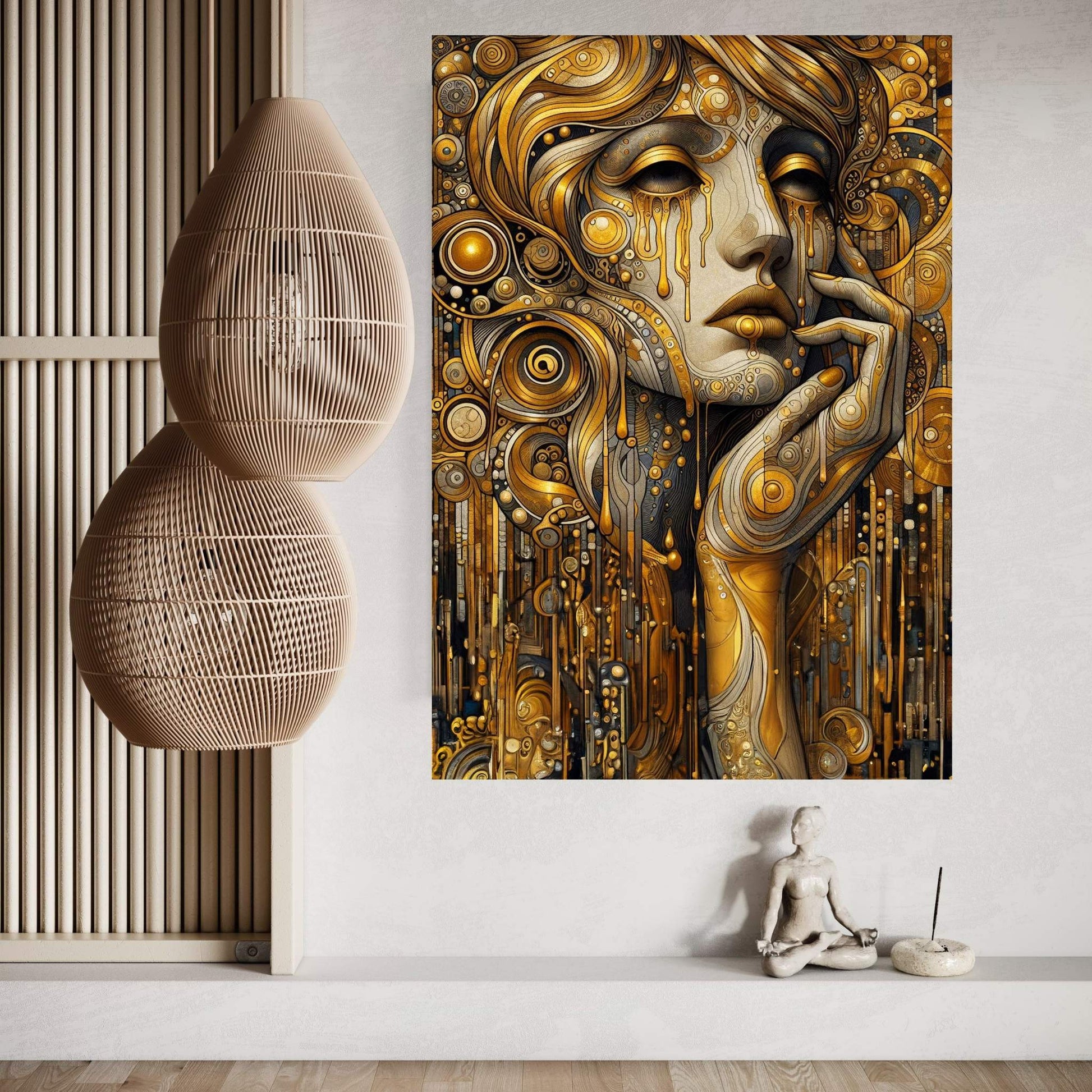 The Golden Tears Gustav Klimt Modern Abstract Reproduction Canvas Wall Art - Y Canvas