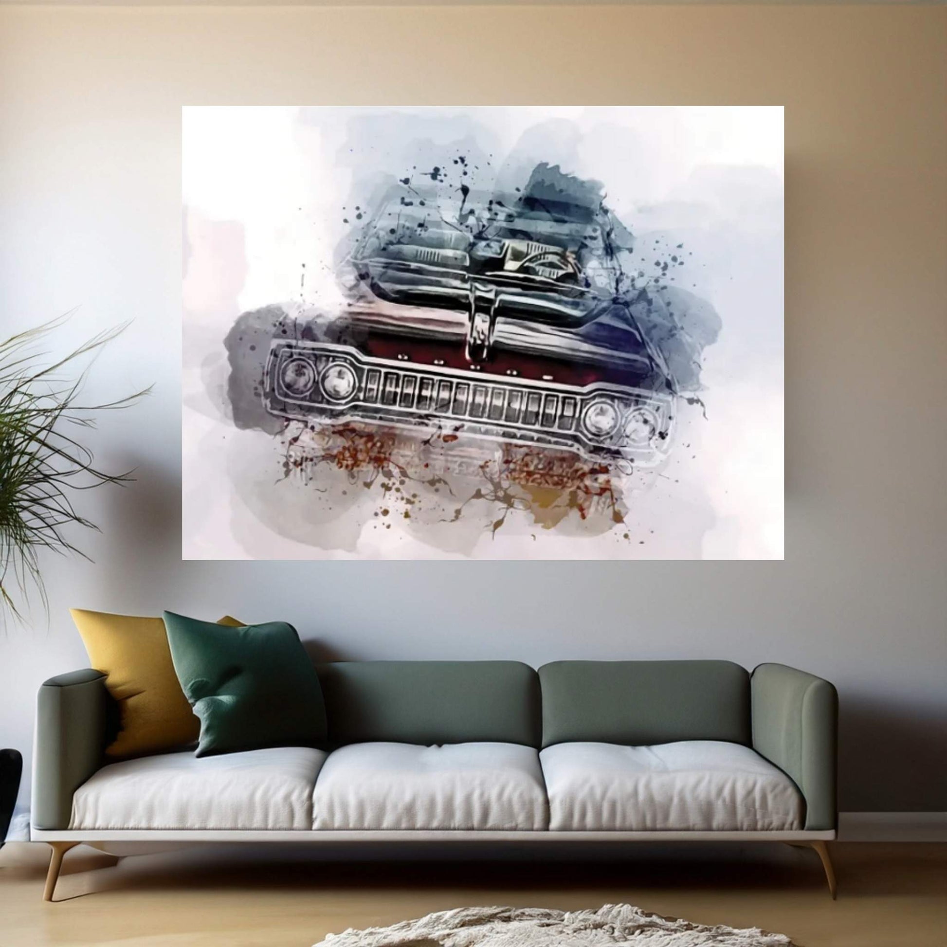 Dodge Coronet 500 Convertible 1965 Cars Canvas Wall Art - Y Canvas