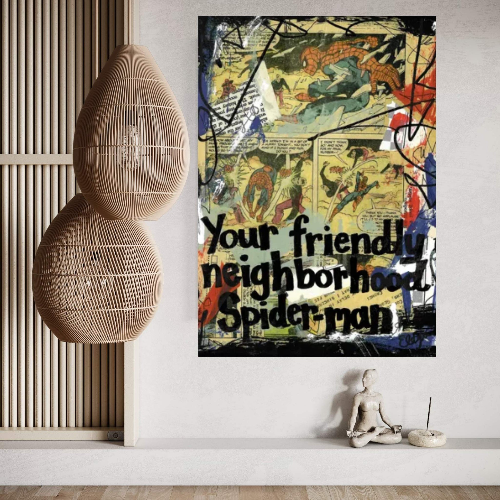 Friendly Neighborhood Spider-Man Canvas Wall Art - Y Canvas