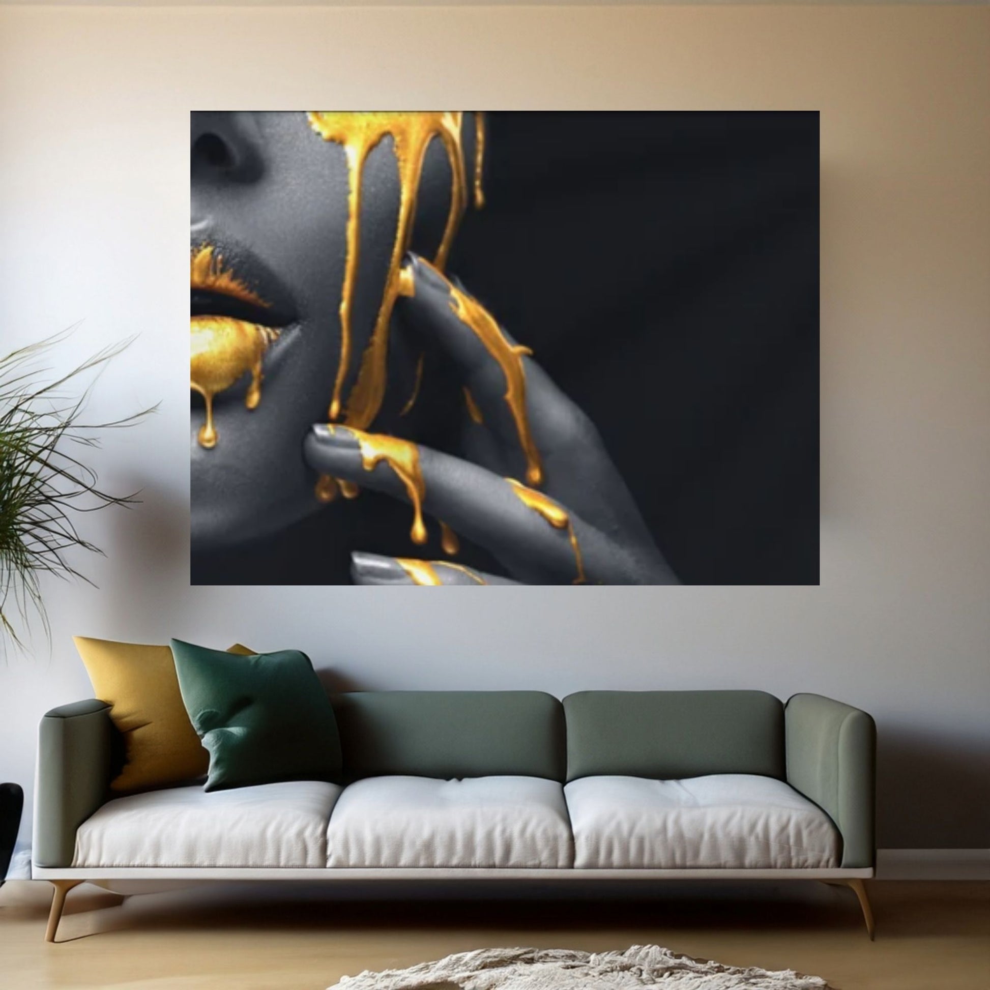 African Art Wall Canvas Decor, African Woman Wall Art, Lips Canvas Wall Art - Y Canvas