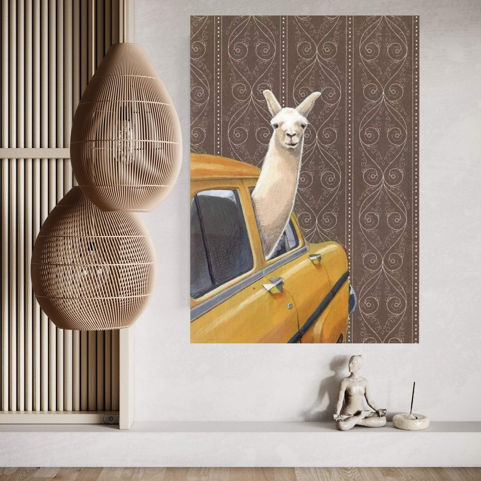 Taxin Llama Canvas Wall Art - Y Canvas