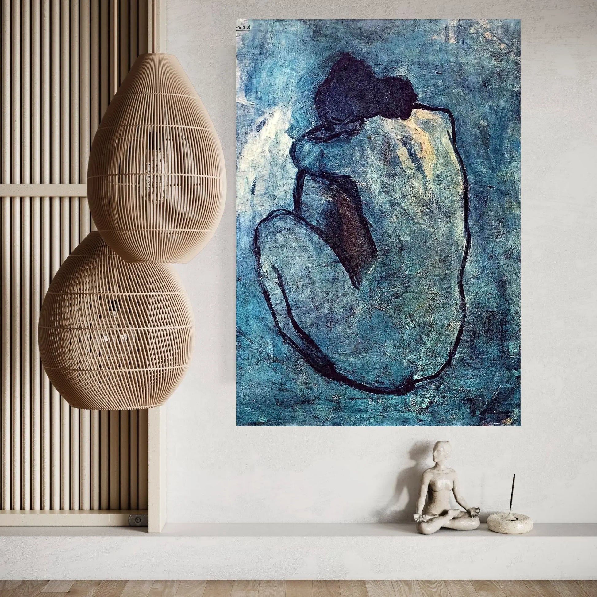 Blue Nude Canvas Wall Art - Y Canvas