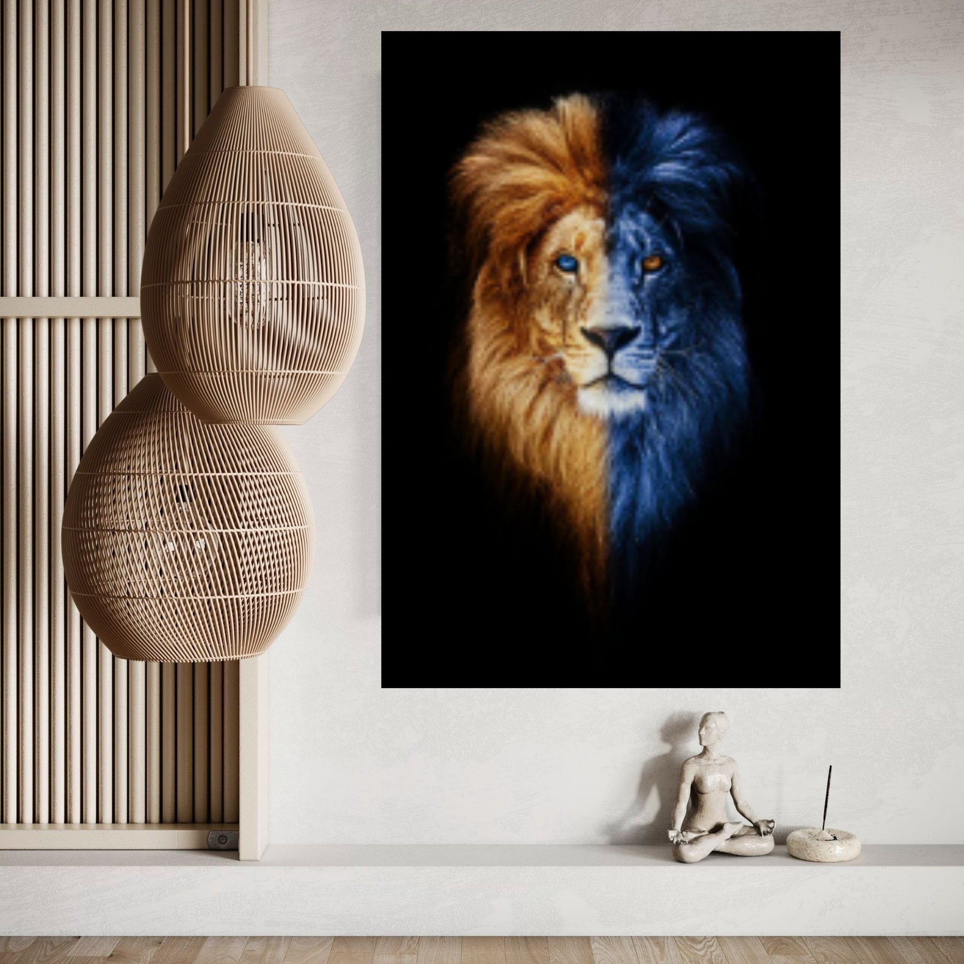 African Lion Canvas Wall Art, Lion wall art - Y Canvas