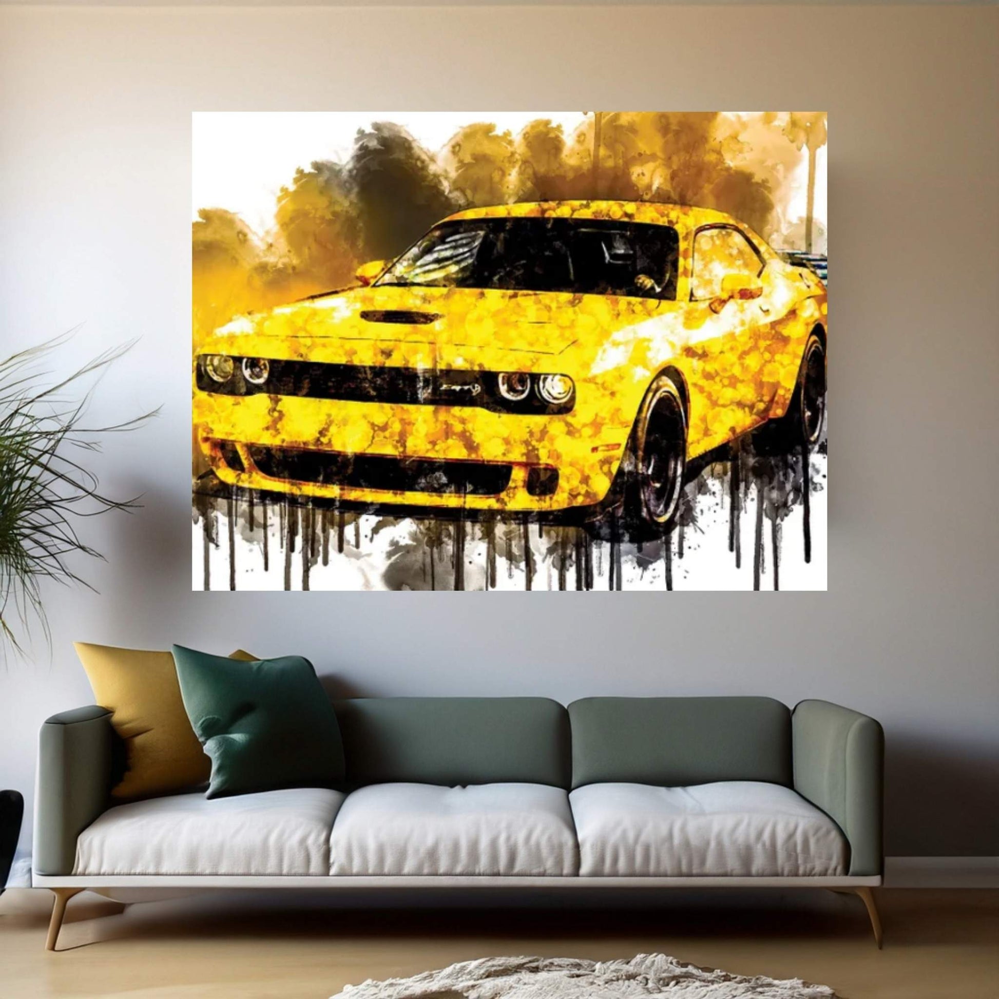 2018 Dodge Challenger SRT Hellcat Widebody Canvas Wall Art - Y Canvas