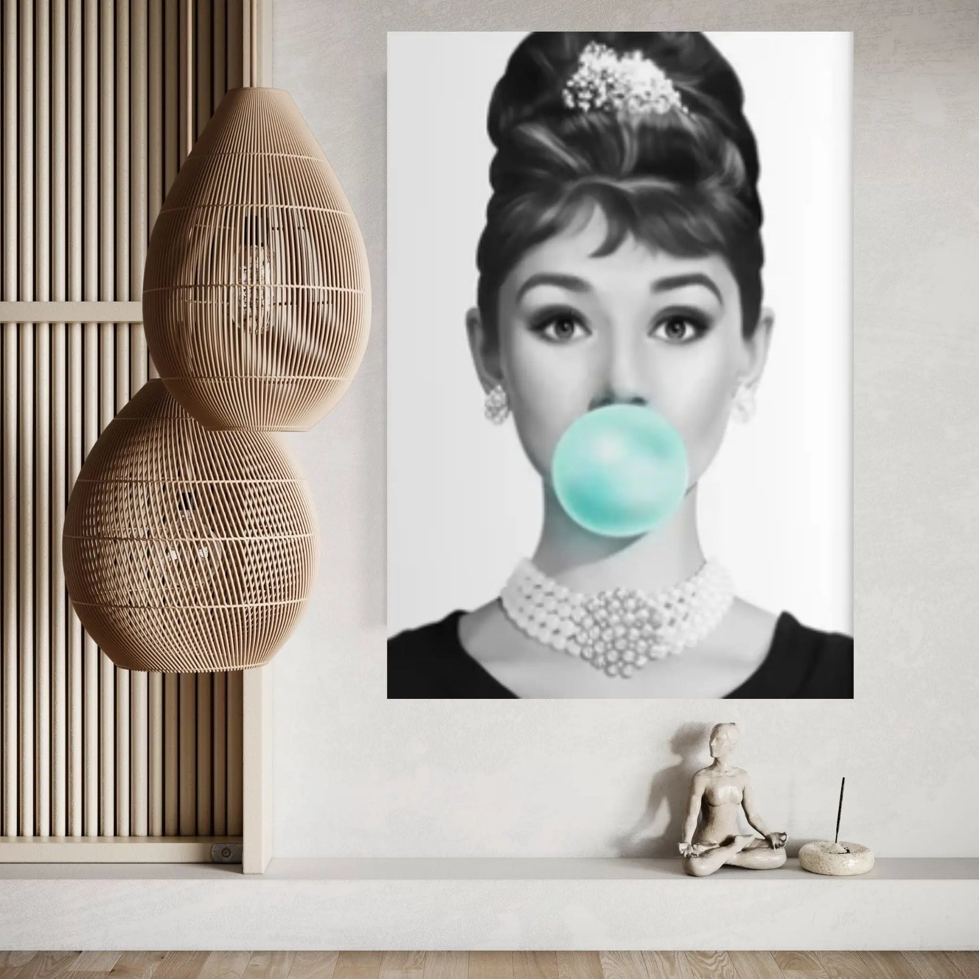 Audrey Hepburn Gum Canvas Print Breakfast at Tiffany's Wall Colored Pop Art - Y Canvas