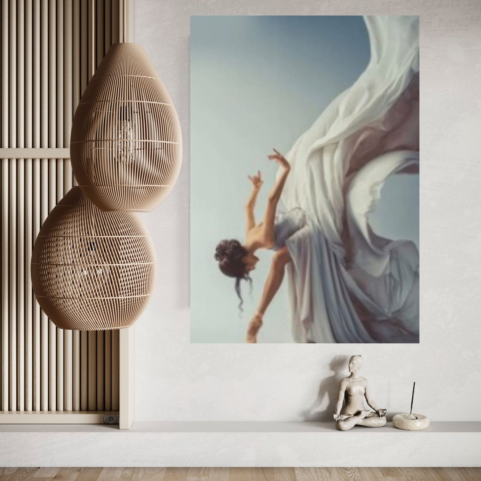 White Ballerina Art Canvas Wall Art Print, Wall Art on Canvas, Girl art canvas - Y Canvas