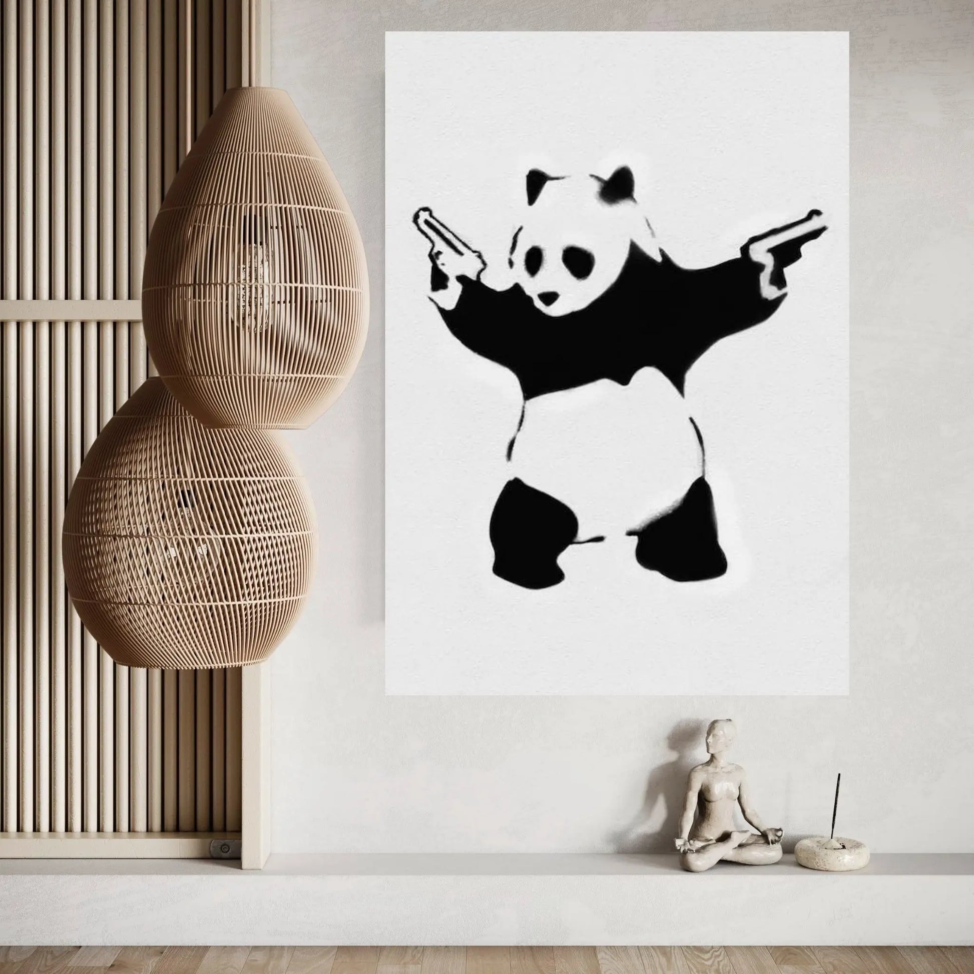 Panda With Guns Canvas Wall Art - Y Canvas