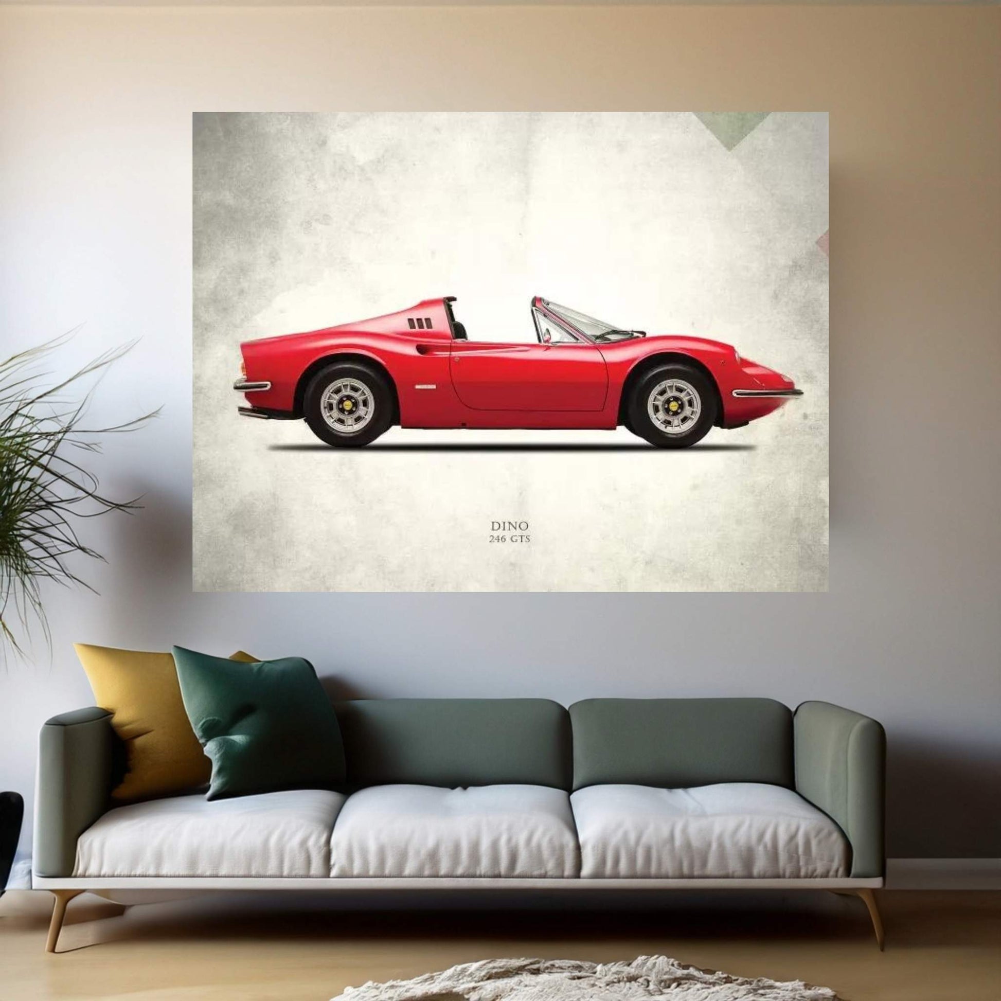 1973 Ferrari Dino 246 GTS Canvas Wall Art - Y Canvas