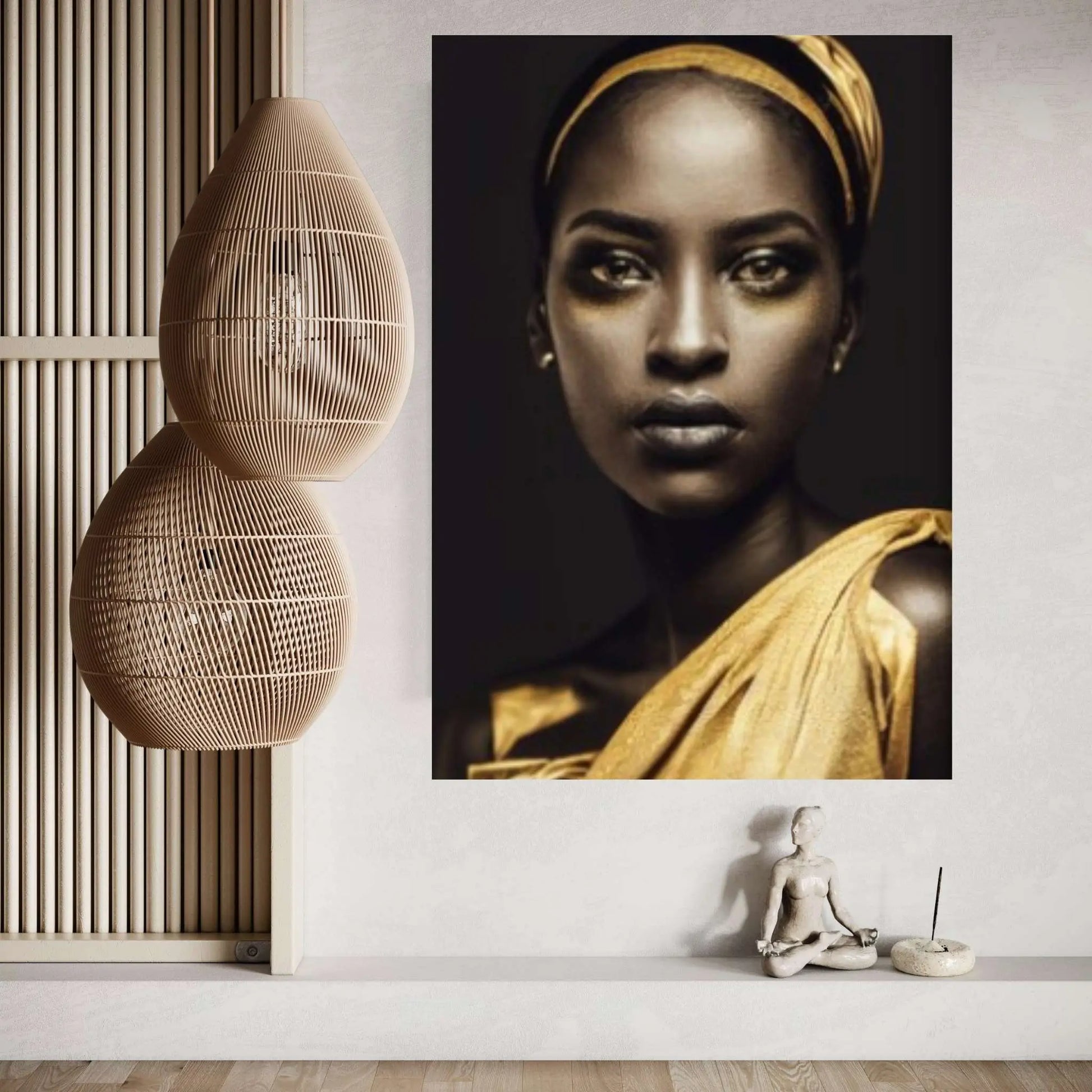 Gold African Woman, Gold Print, Woman Wall Art, Gold Lip Woman Canvas - Y Canvas