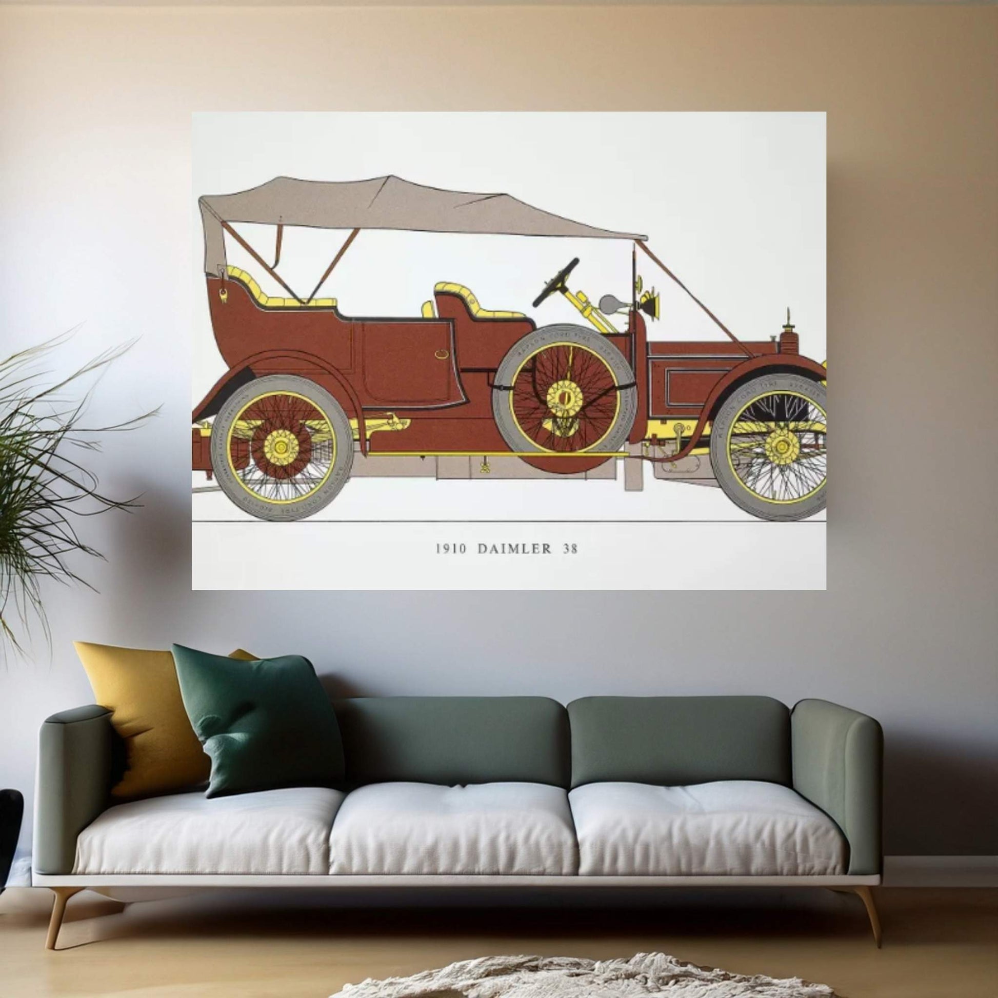 Auto: Daimler 38 Hp, 1910 Canvas Wall Art - Y Canvas