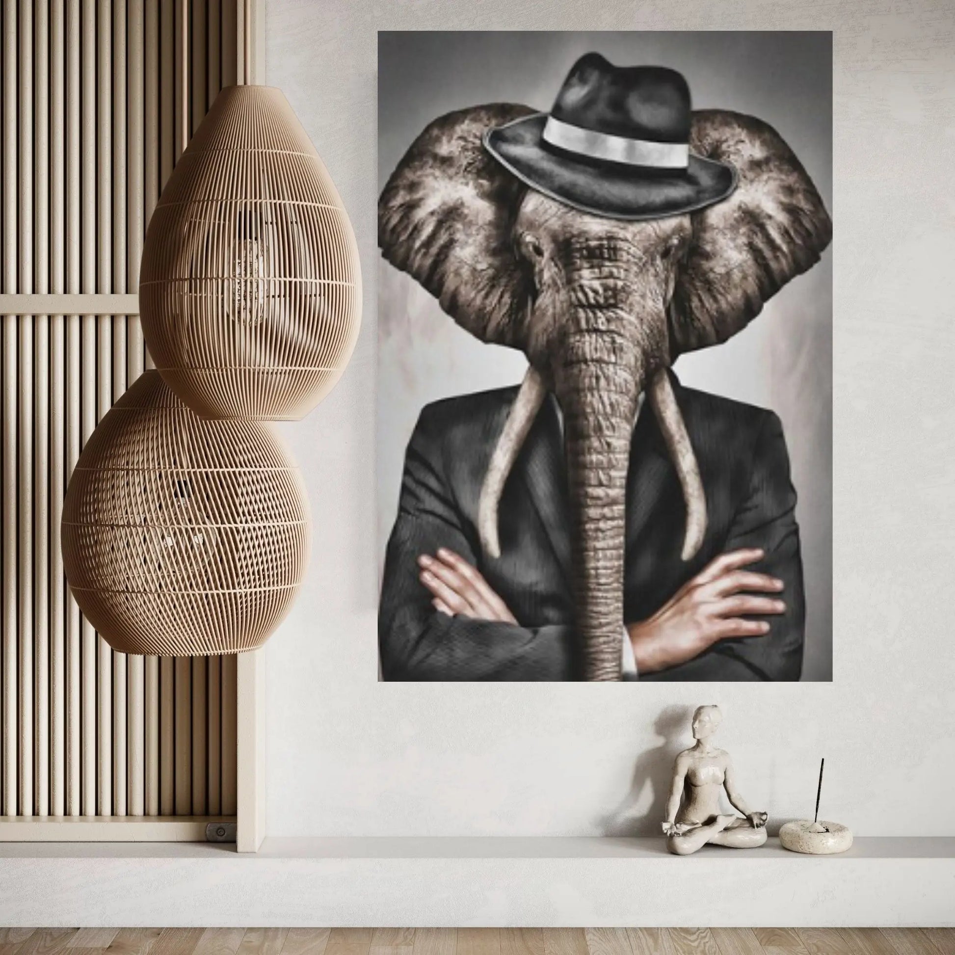 Abstract Animal Elephant Wall Art Poster Creative Animal Modeling Wall Art Canvas - Y Canvas