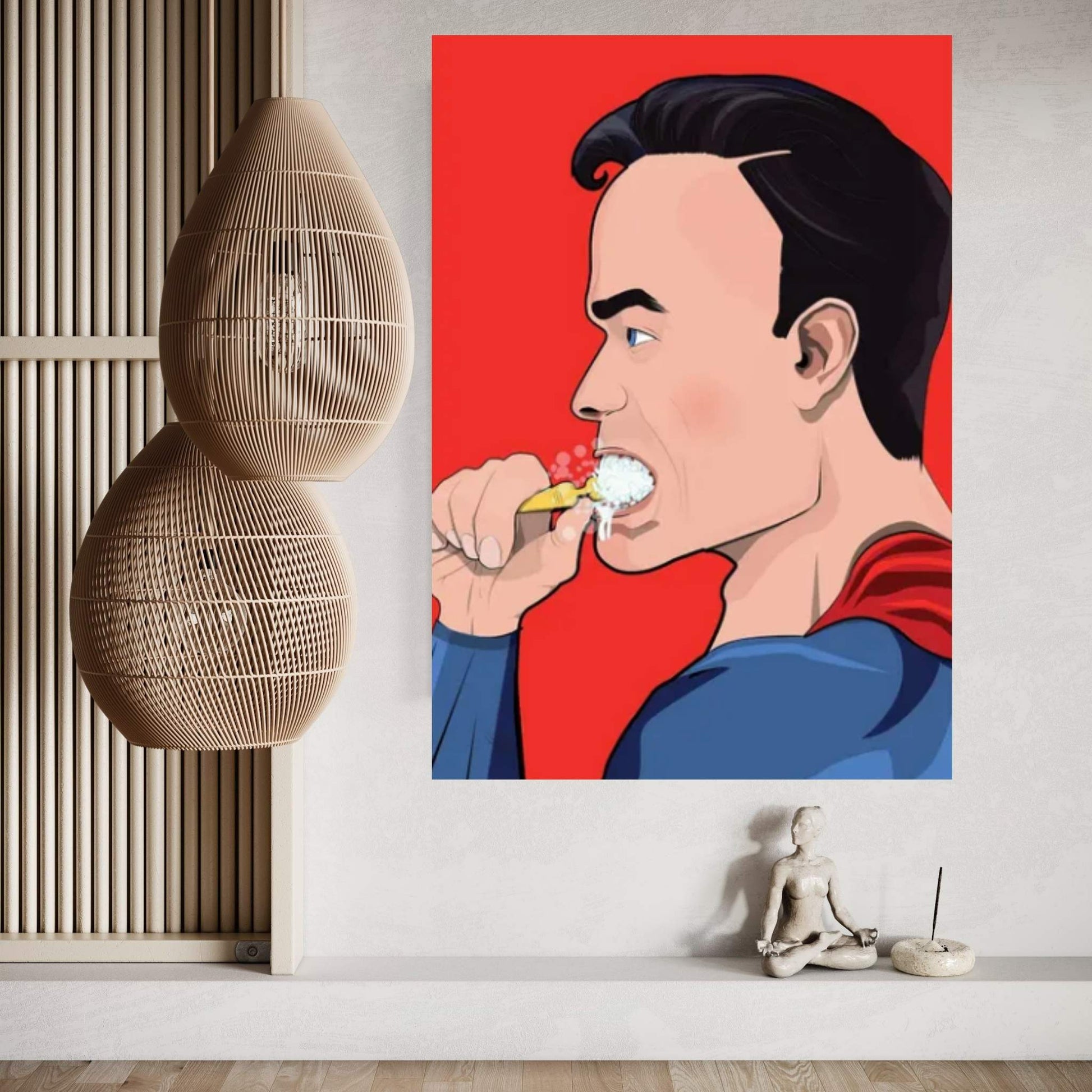 Superman Teeth Canvas Wall Art - Y Canvas