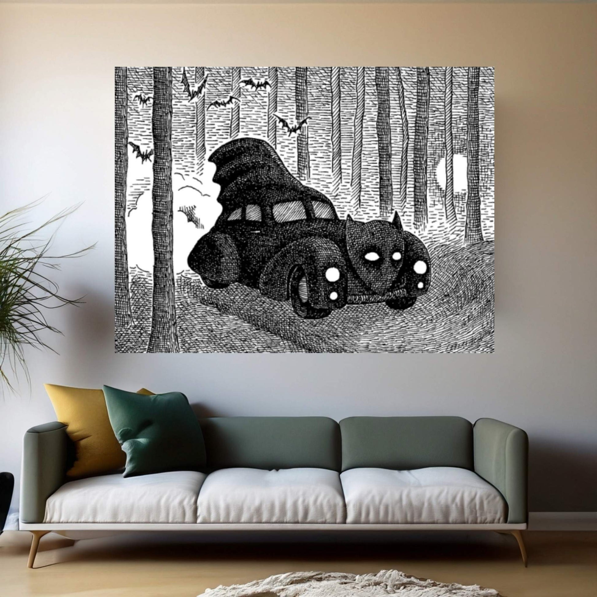 Bat-Mobile Canvas Wall Art - Y Canvas