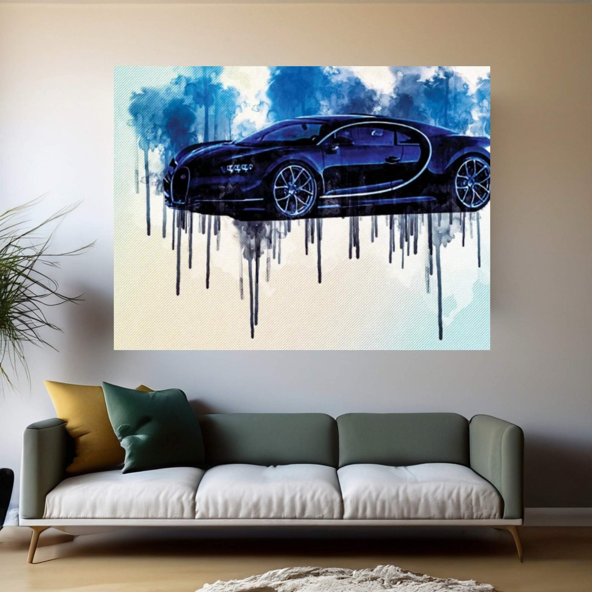 2017 New Hypercar Bugatti Chiron Canvas Wall Art - Y Canvas